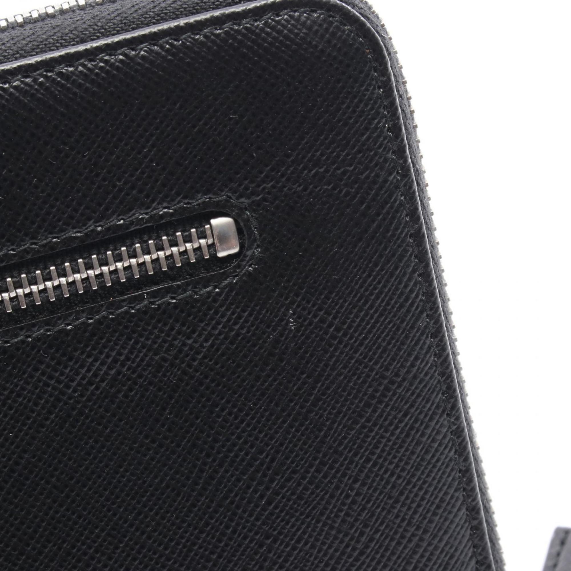 Prada Black Leather Long Wallet (Bi-Fold)