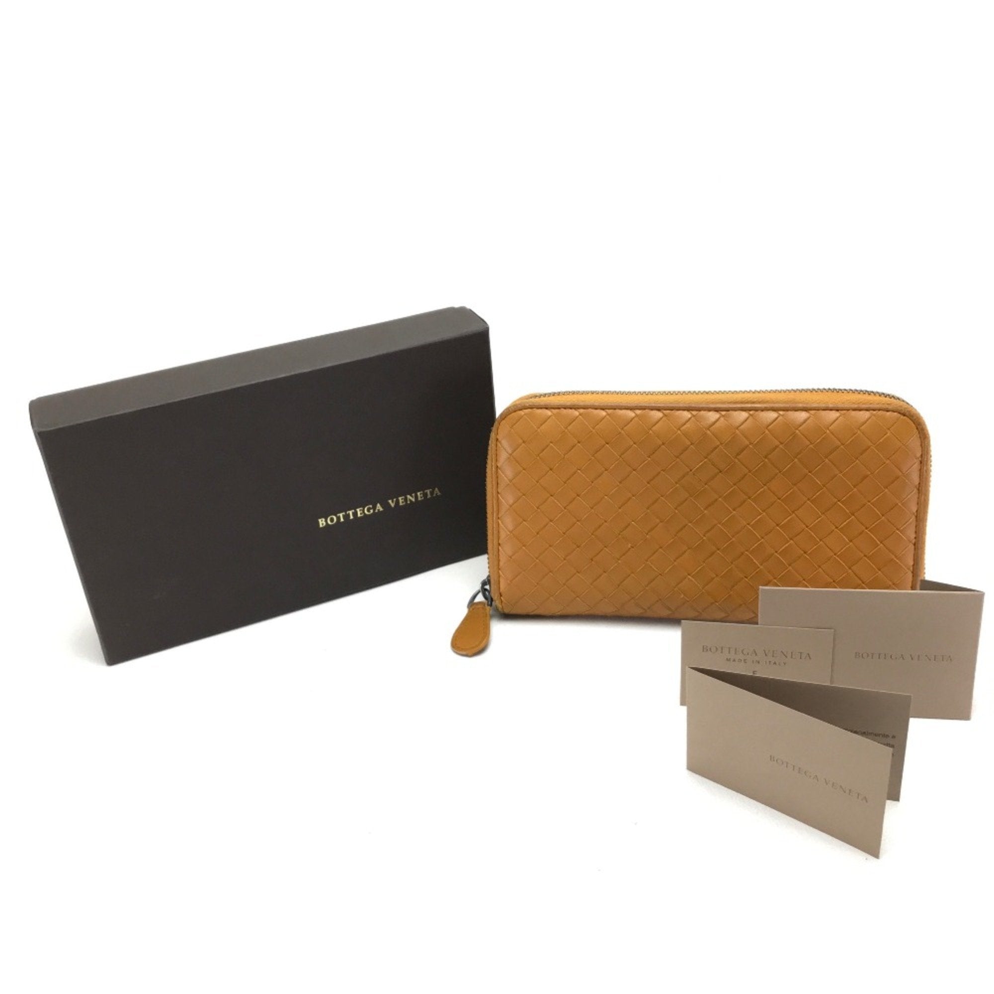 Bottega Veneta Orange Leather Long Wallet (Bi-Fold)