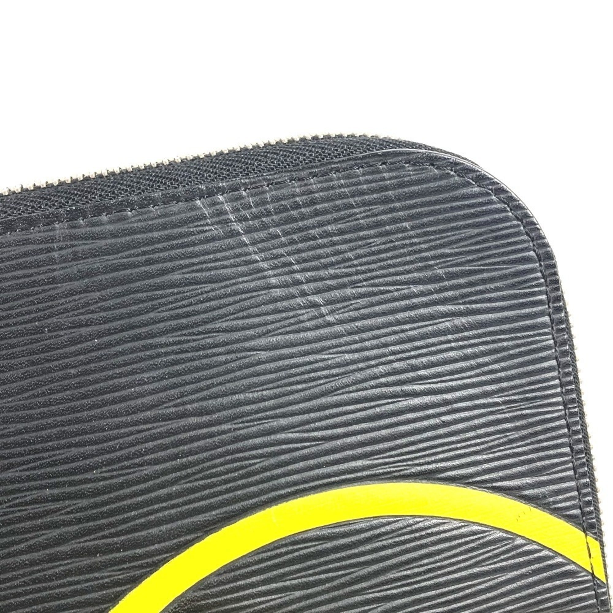 Louis Vuitton Black Yellow Epi Leather Clutch Bag Pochette Pouch