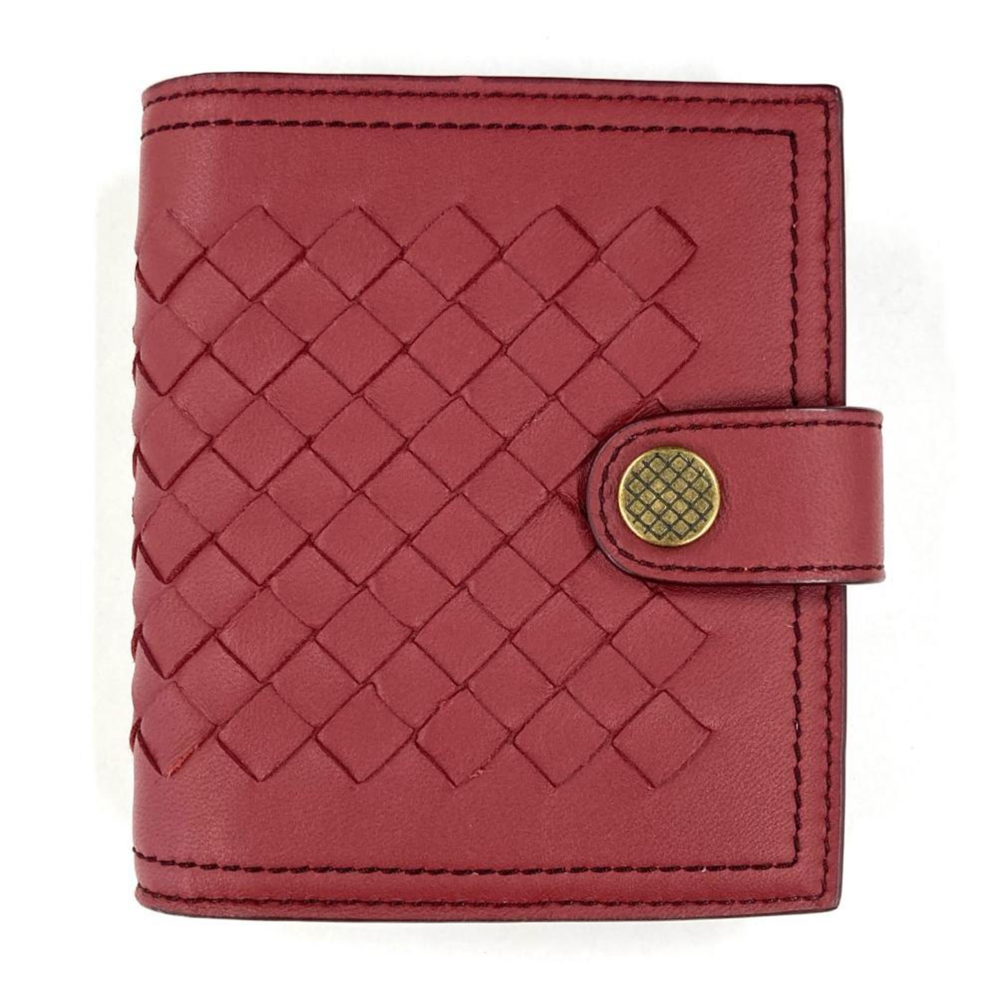 Bottega Veneta Red Color Intrecciato Wallet (Bi-Fold)