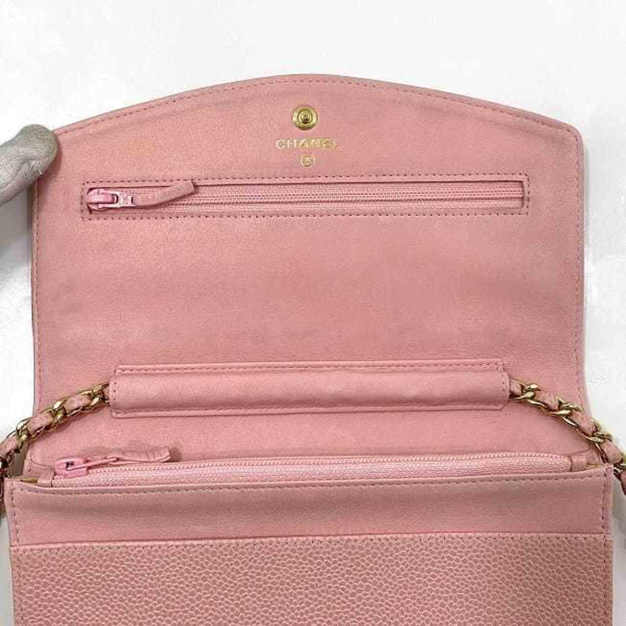 Chanel Pink Caviar Leather Shoulder Bag