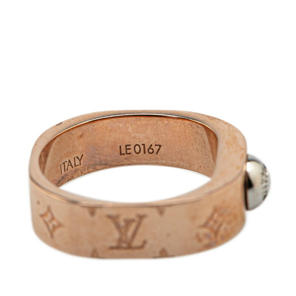 Louis Vuitton Silver Pink Gold Gold Plating Metal Band Ring