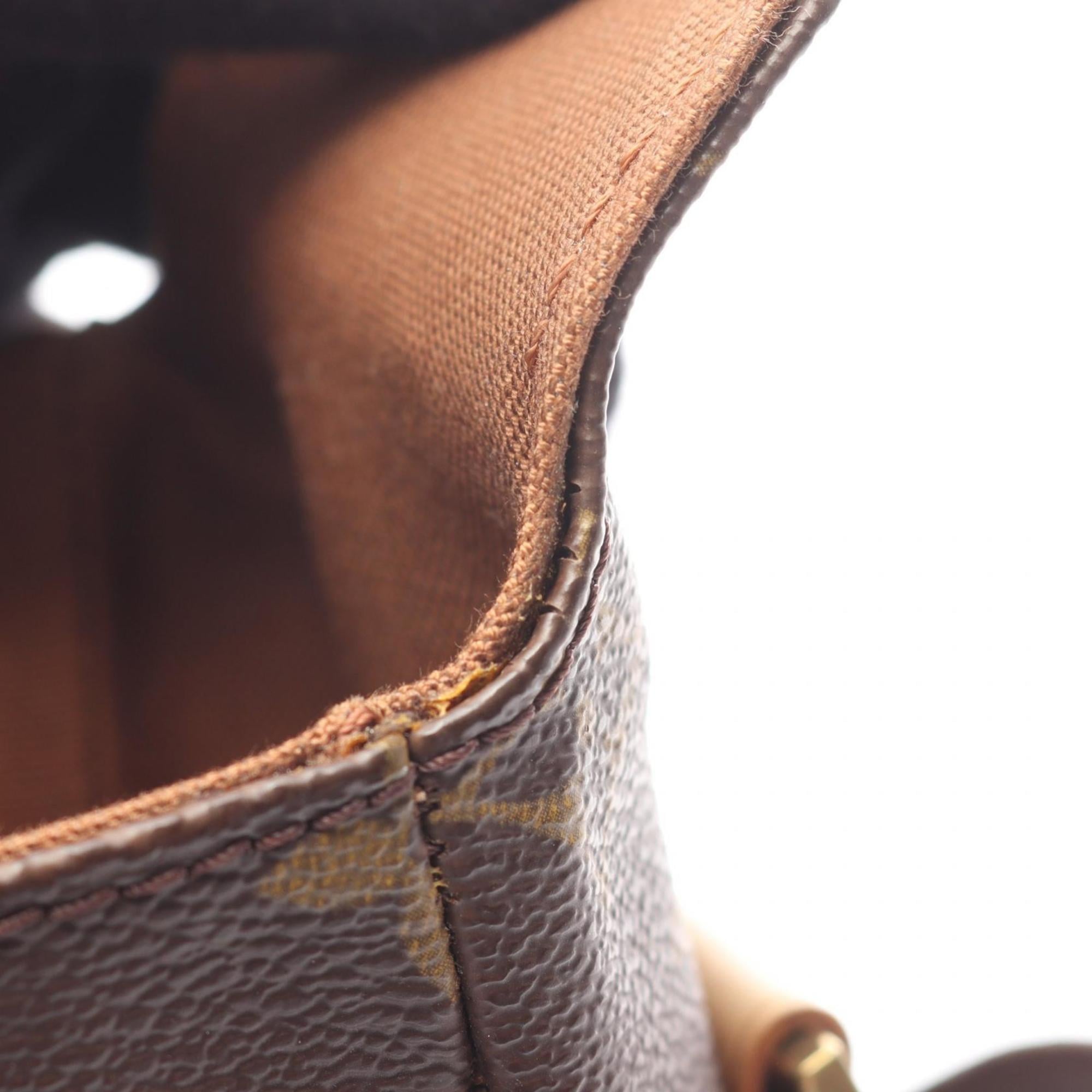 Louis Vuitton Brown Coated Canvas Leather Shoulder Bag