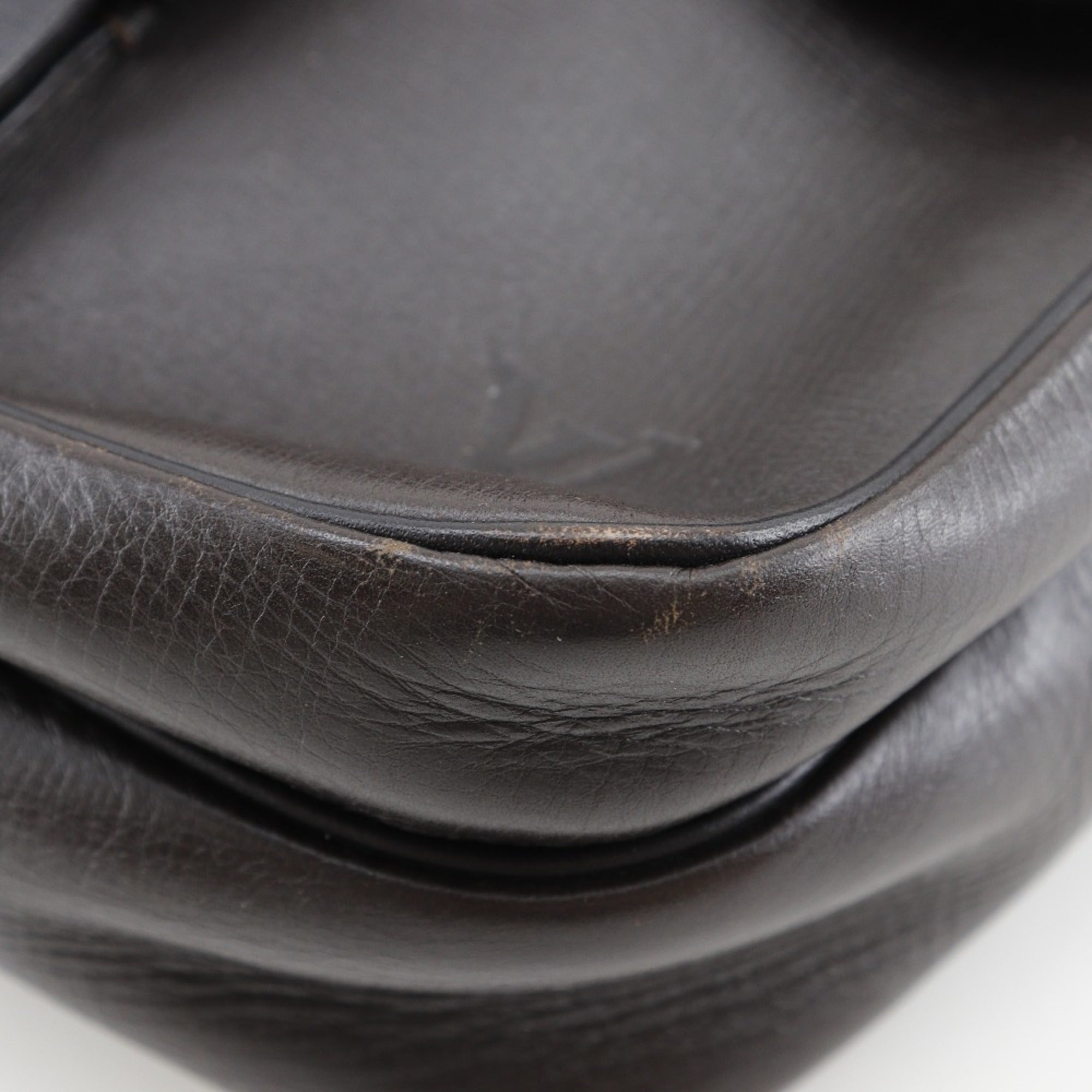 Louis Vuitton Brown Coffee Leather Shoulder Bag