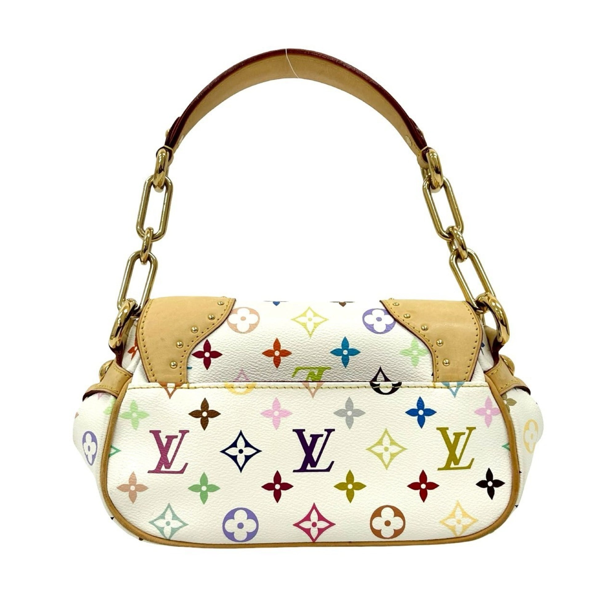 Louis Vuitton White Leather Pvc Shoulder Bag