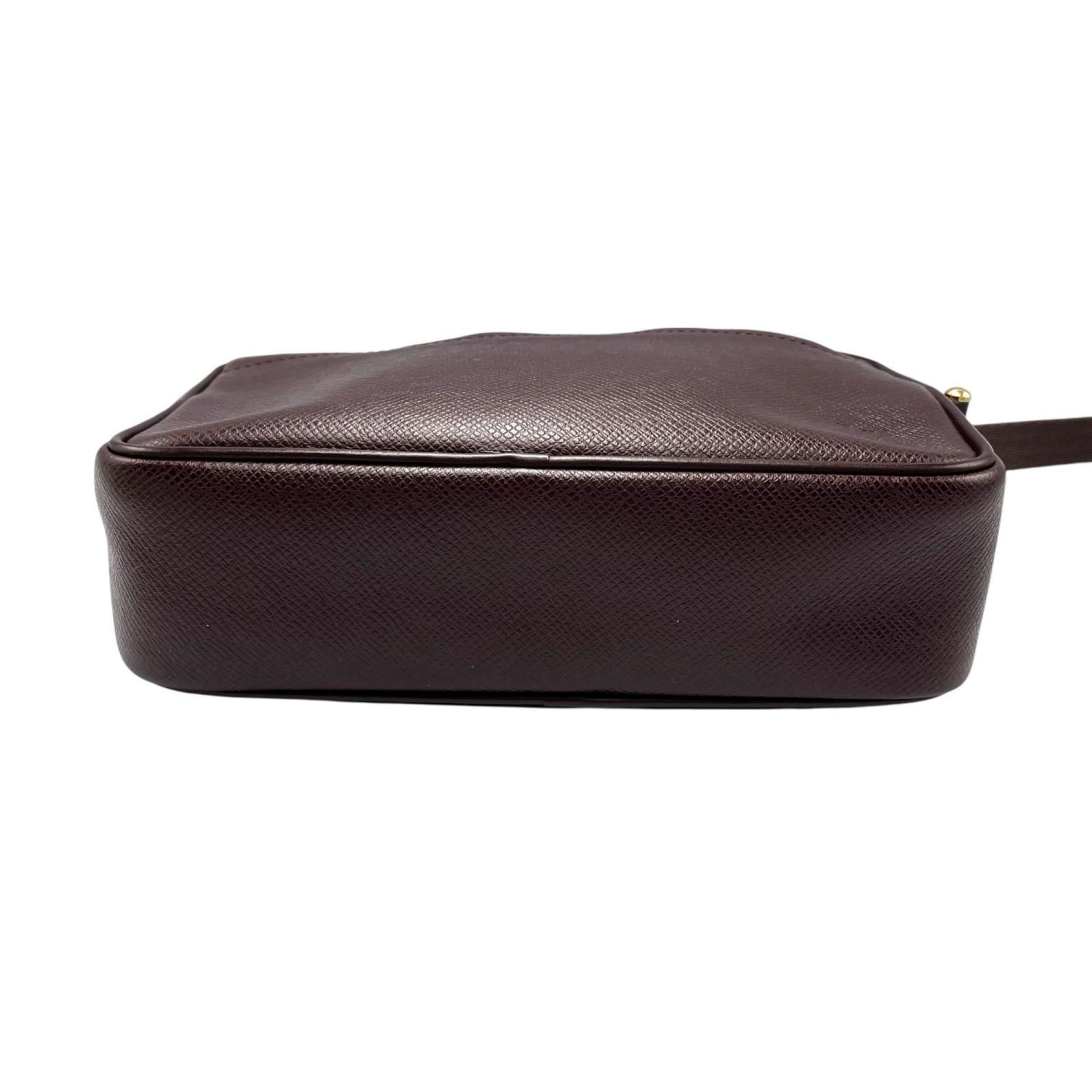 Louis Vuitton Brown Leather Clutch Bag