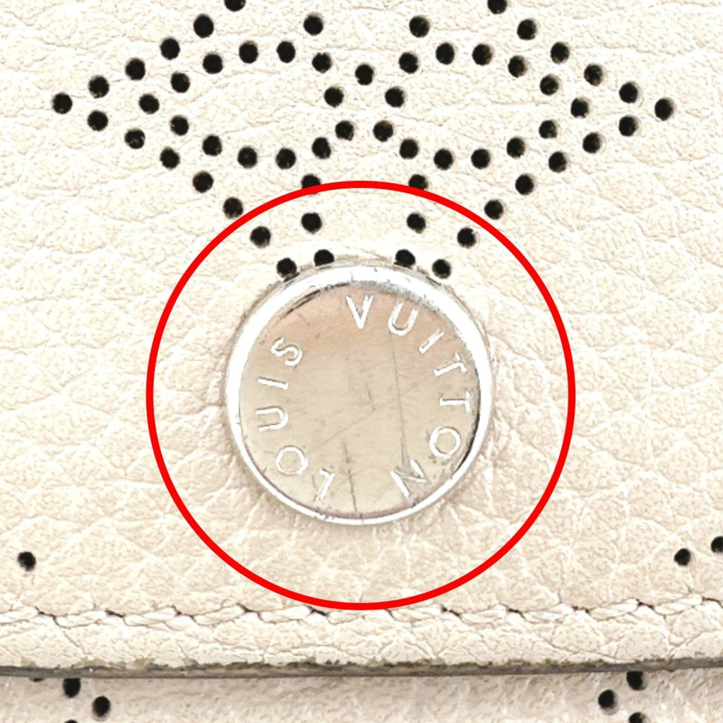 Louis Vuitton Beige Galle Monogram Mahina Leather Long Wallet (Tri-Fold)