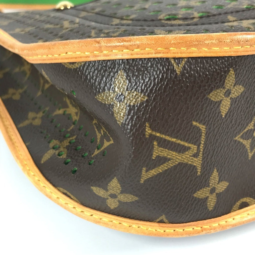 Louis Vuitton Brown Green Monogram Perforated Shoulder Bag