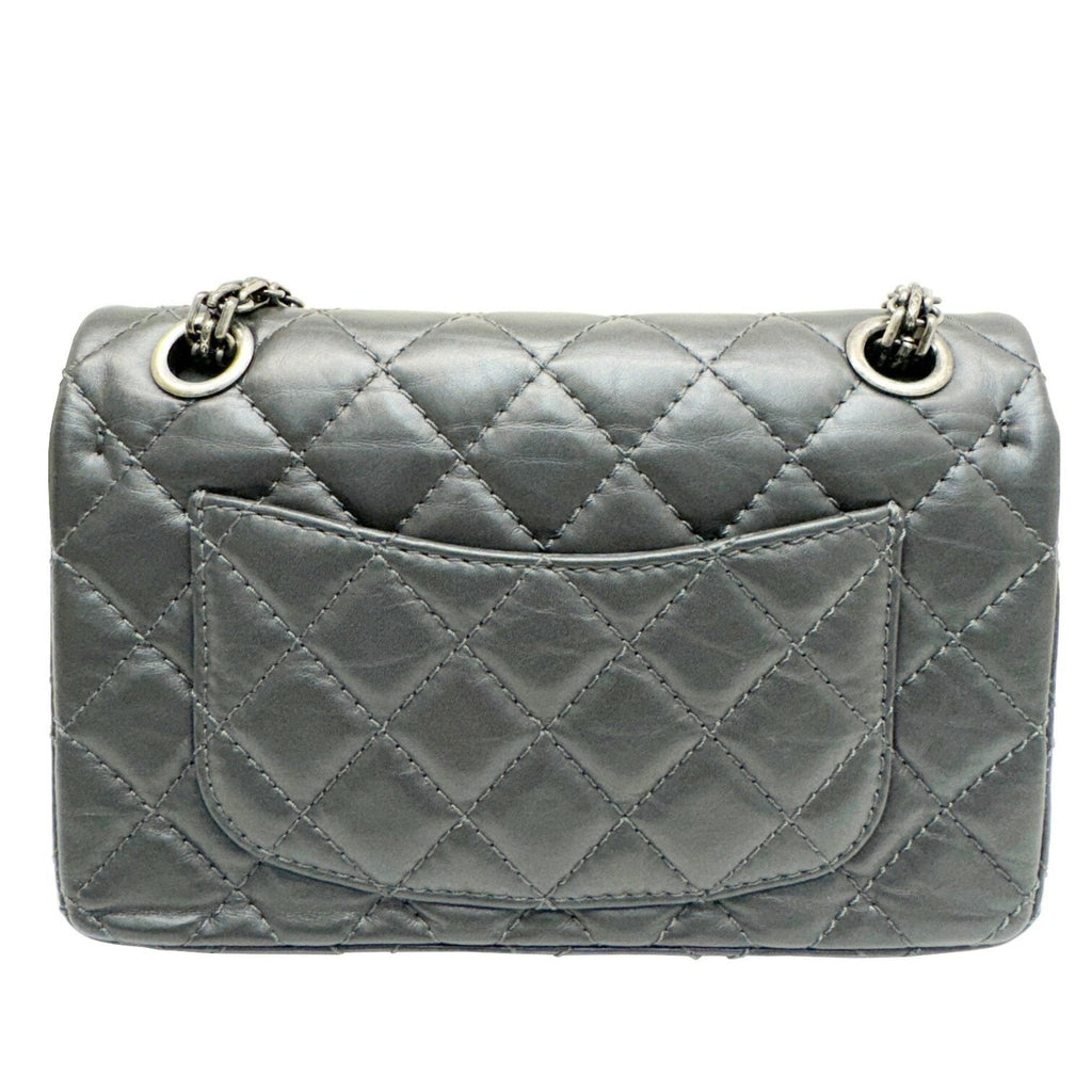 Chanel Dark Gray Leather Shoulder Bag