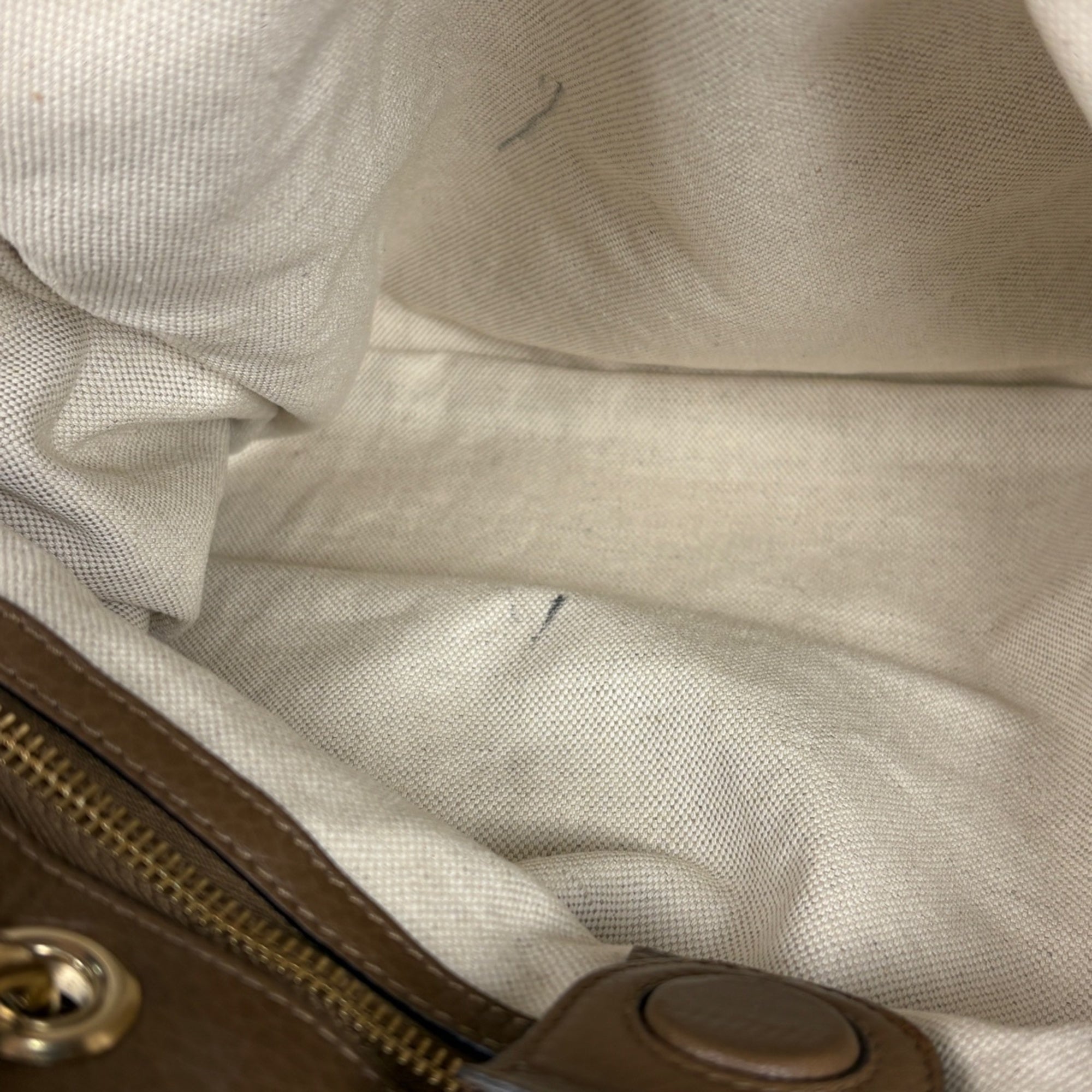 Gucci Bamboo Brown Leather Handbag Shoulder Bag (Pre-Owned)