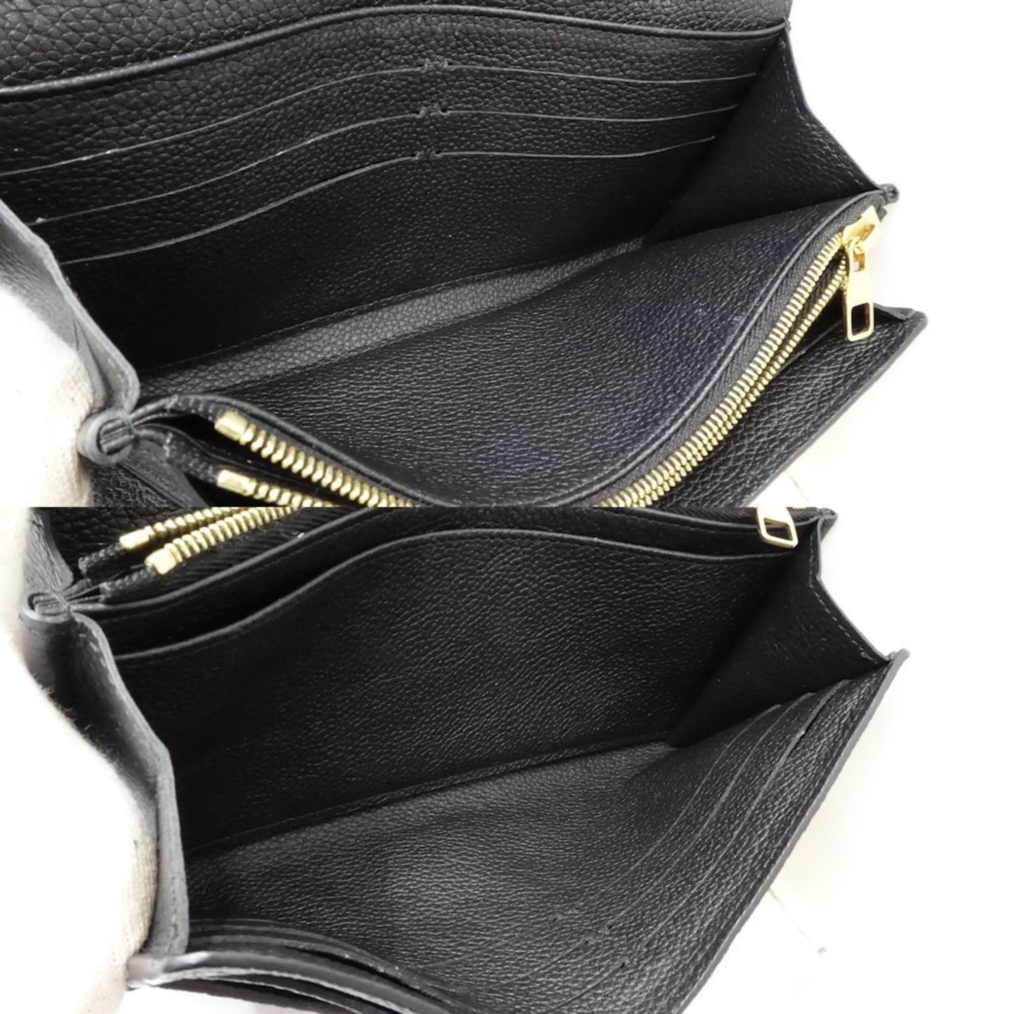 Louis Vuitton Beige Black Monogram Empreinte Long Wallet