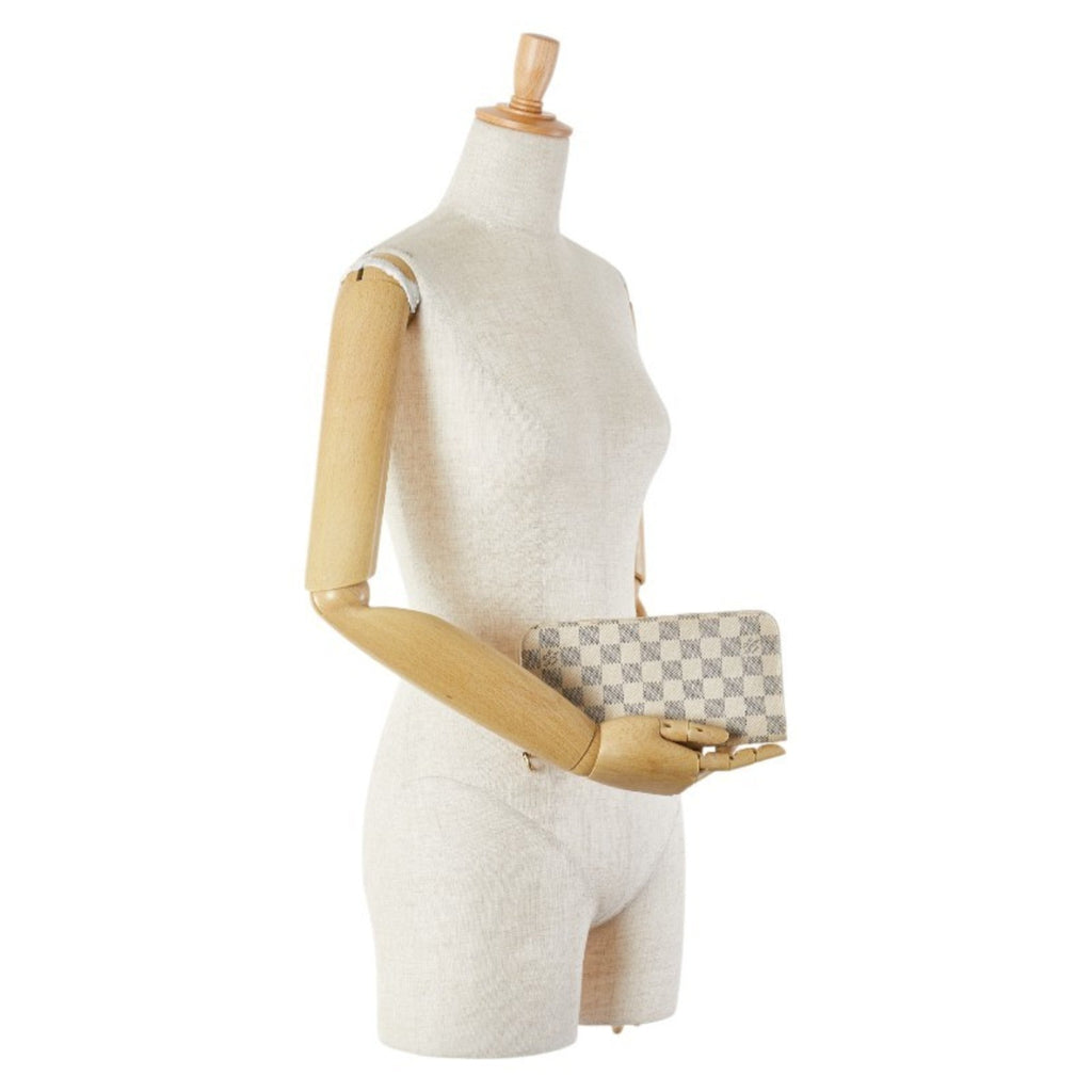 Louis Vuitton Damier Azur White Leather Long Wallet