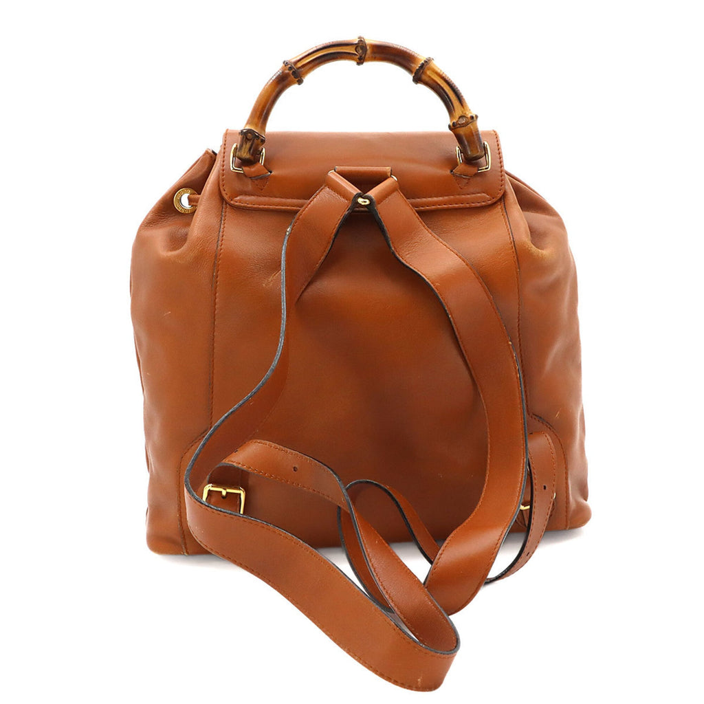 Gucci Brown Leather Backpack (Pre-Owned)