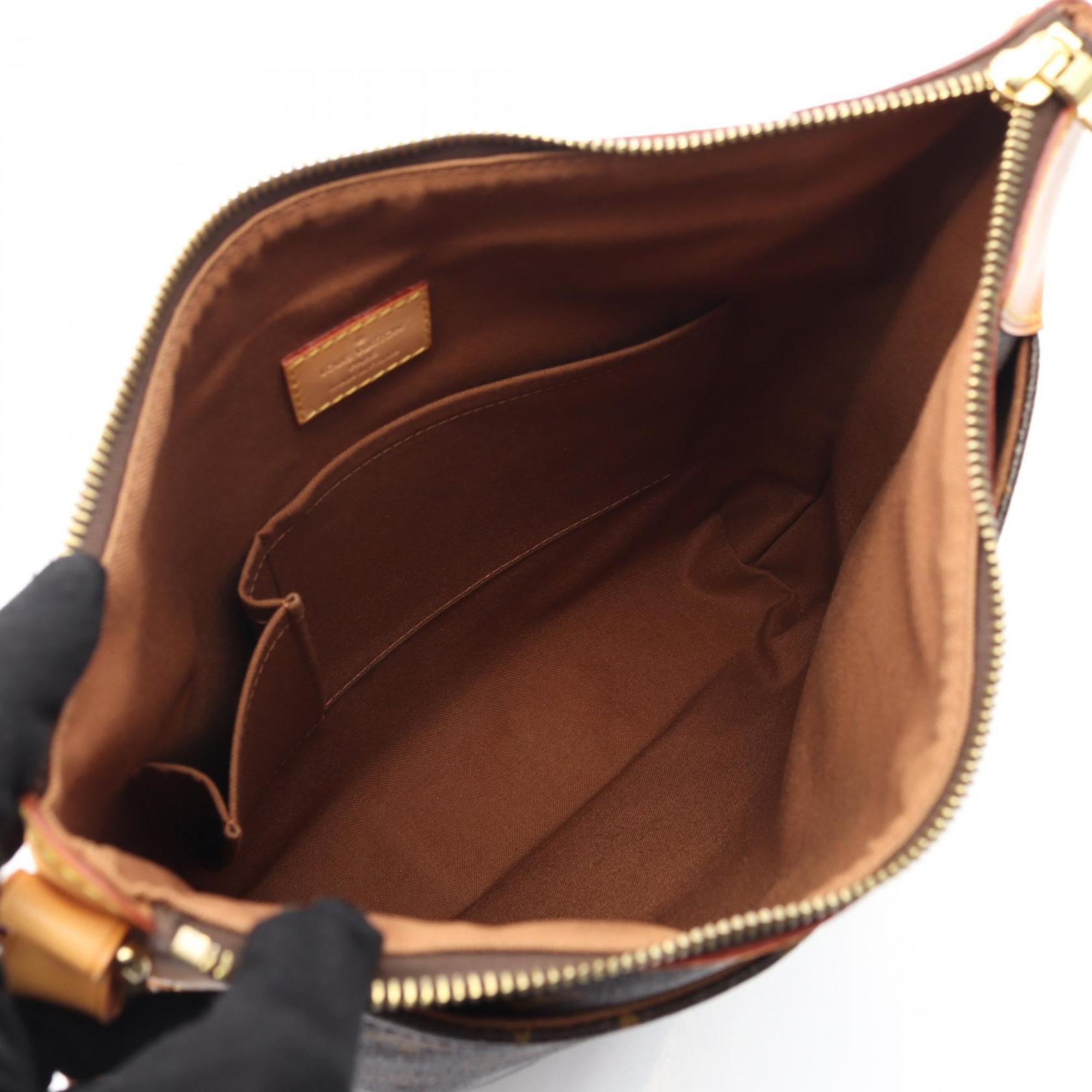 Louis Vuitton Brown Coated Canvas Leather Shoulder Bag