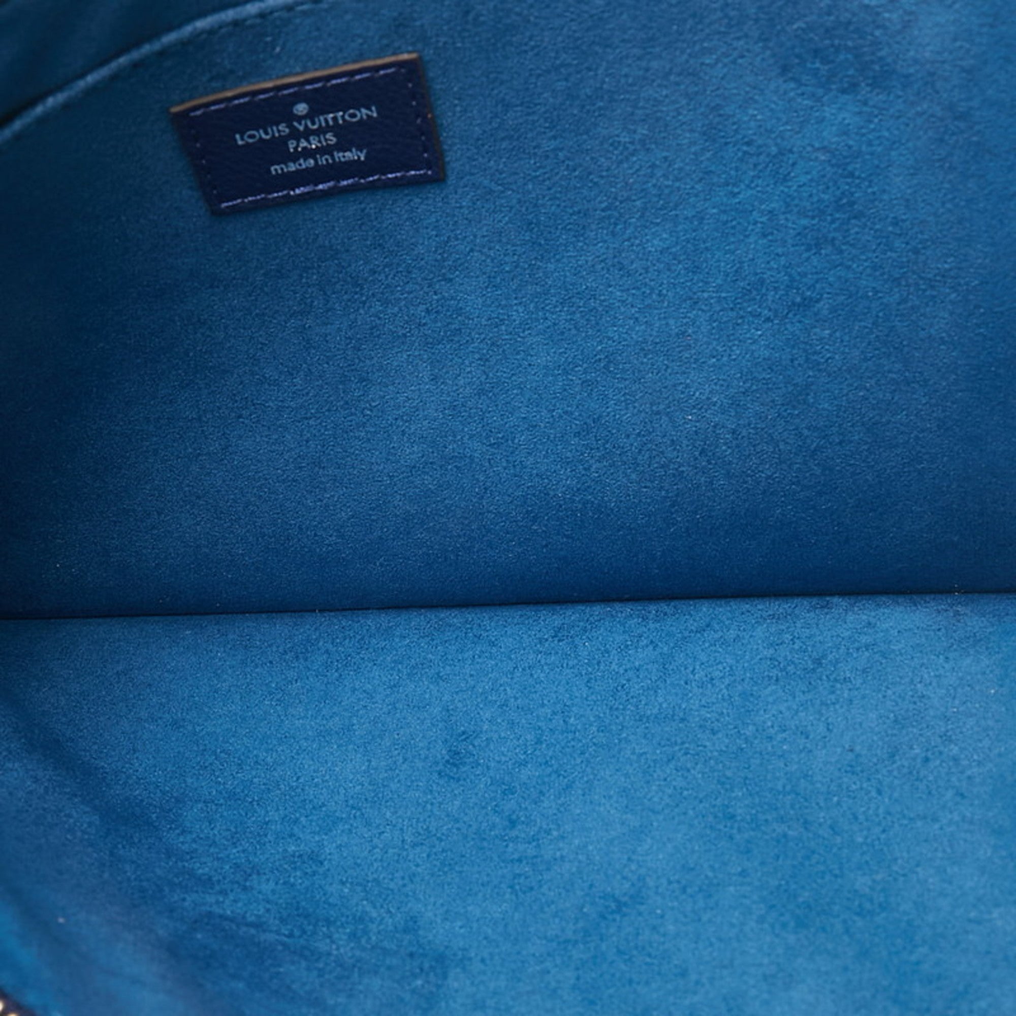 Louis Vuitton Navy Leather Clutch Bag
