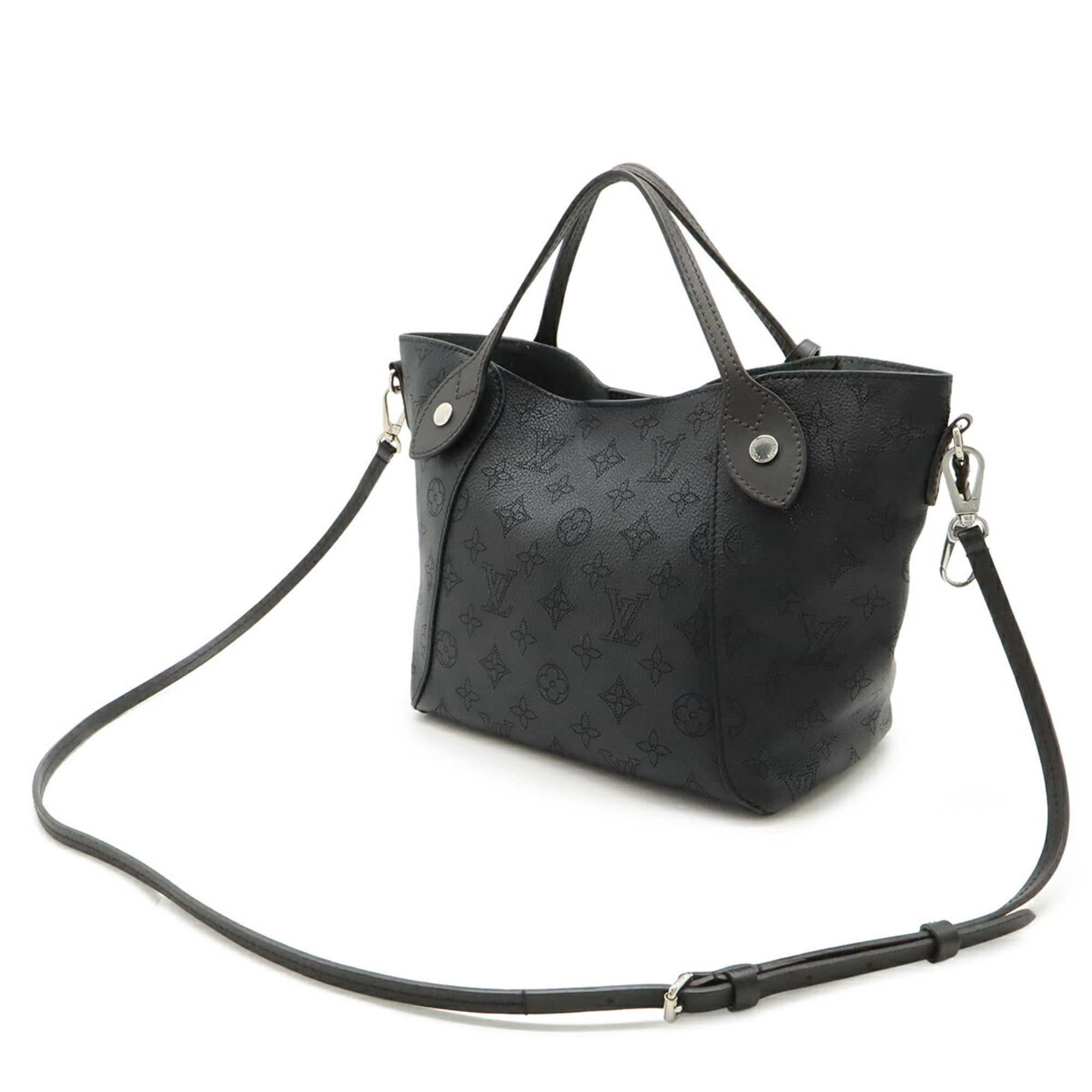 Louis Vuitton Black Noir Mahina Leather Handbag Pouch Shoulder Bag