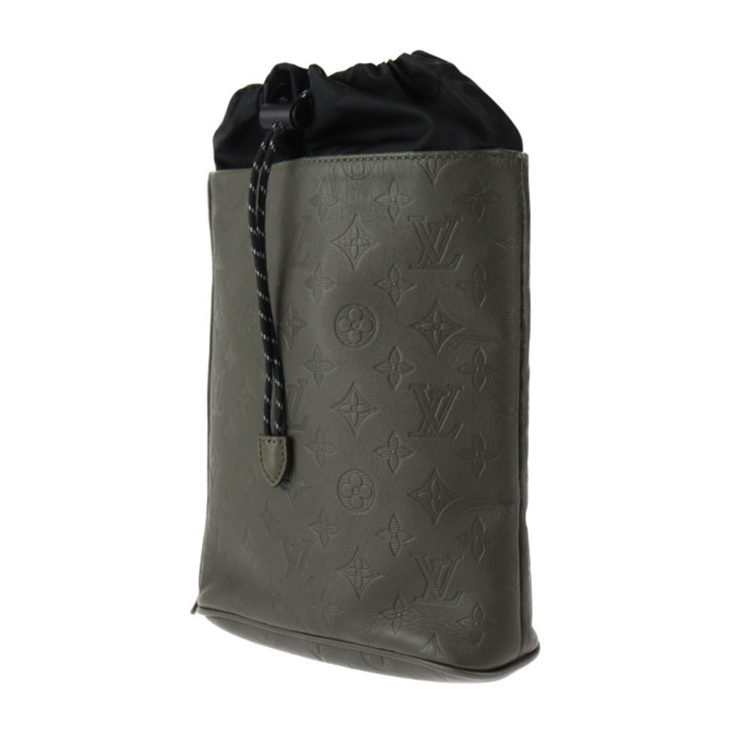 Louis Vuitton Black Khaki Leather Shoulder Bag
