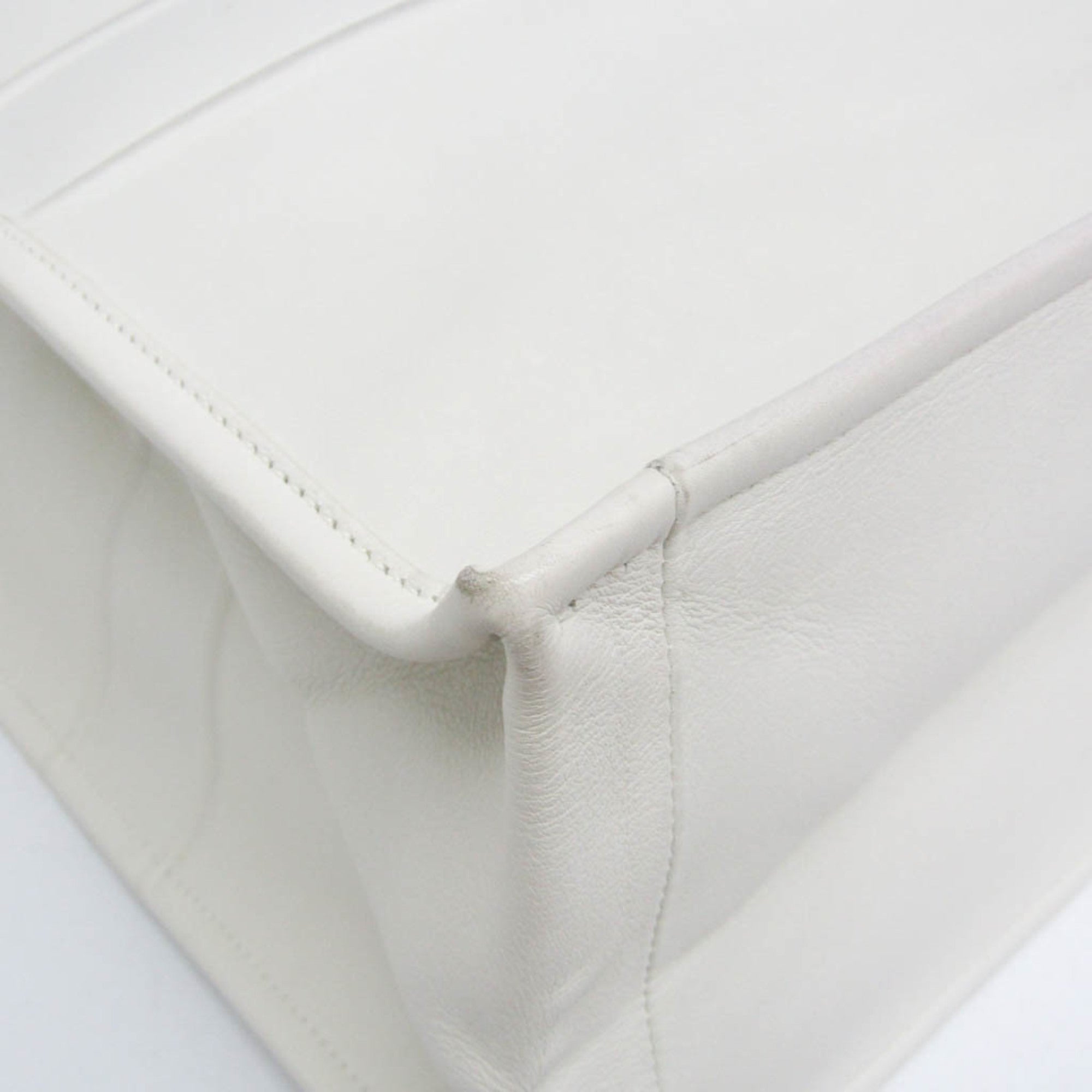 Christian Dior Black White Leather Tote Bag (Pre-Owned)