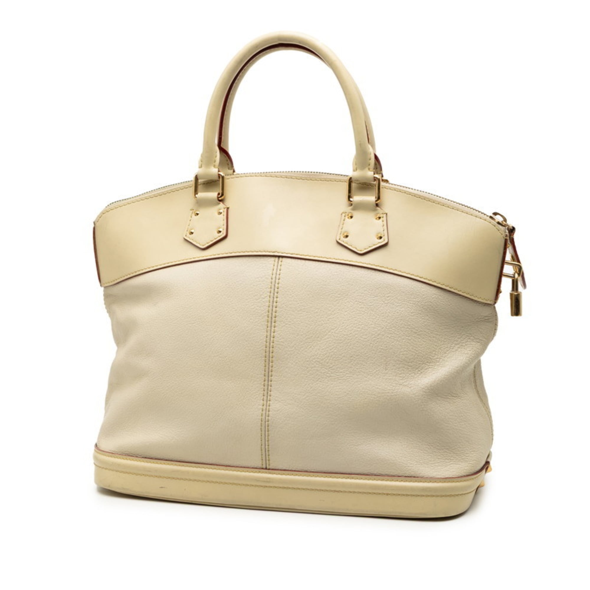 Louis Vuitton Beige Ivory Leather Handbag