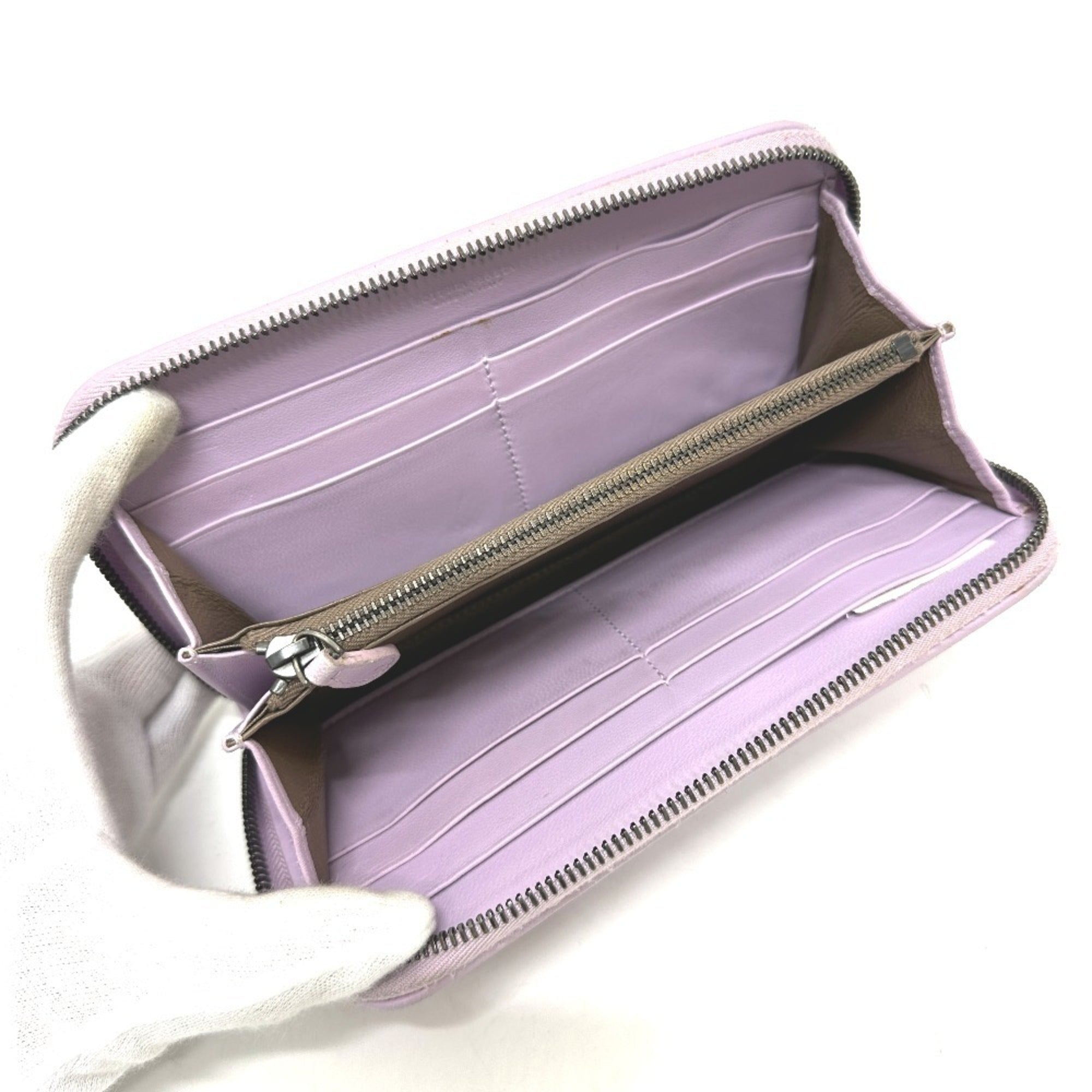 Bottega Veneta Purple Leather Long Wallet (Bi-Fold)