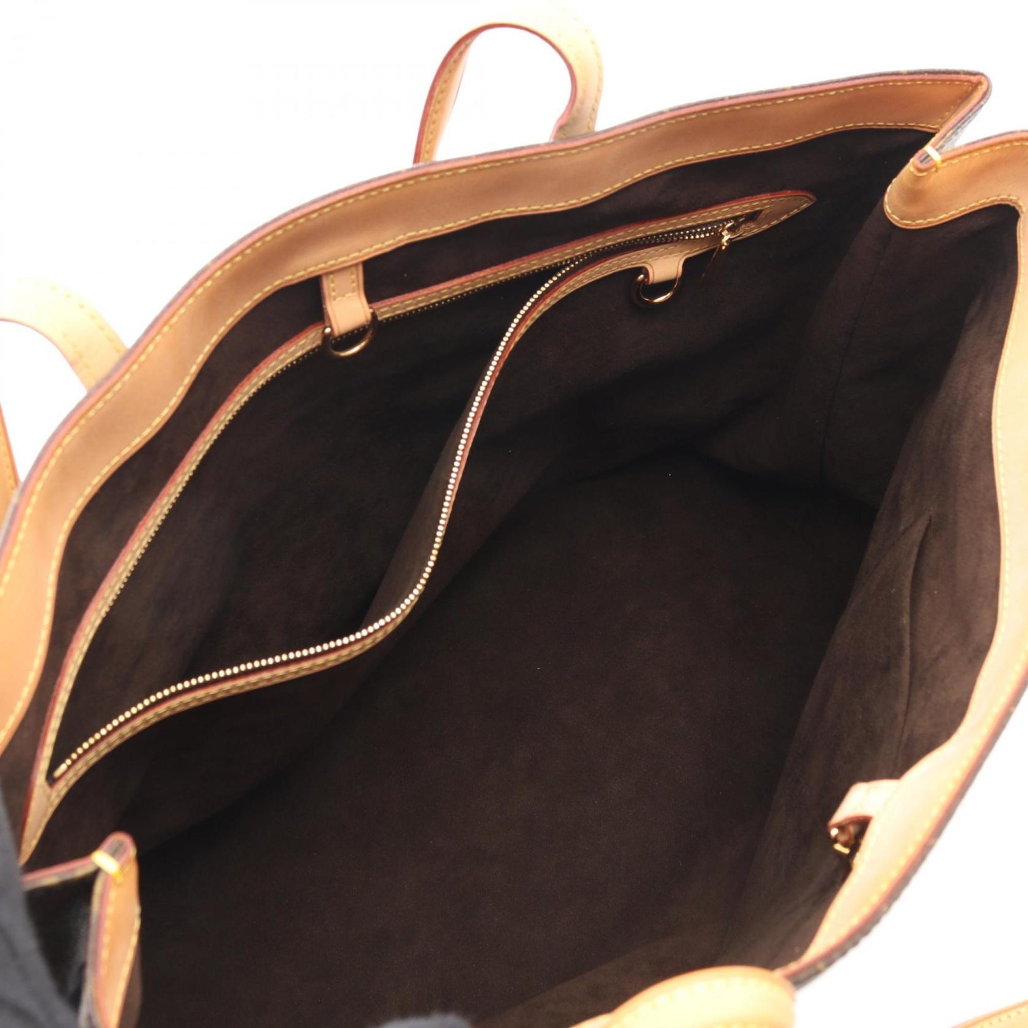 Louis Vuitton Brown Coated Canvas Leather Handbag Tote Bag