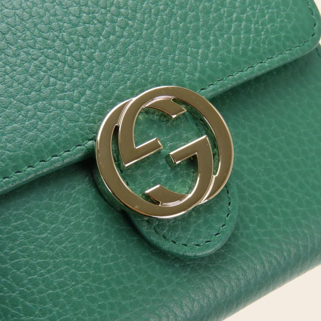 Gucci Green Leather Wallet (Bi-Fold) (Pre-Owned)