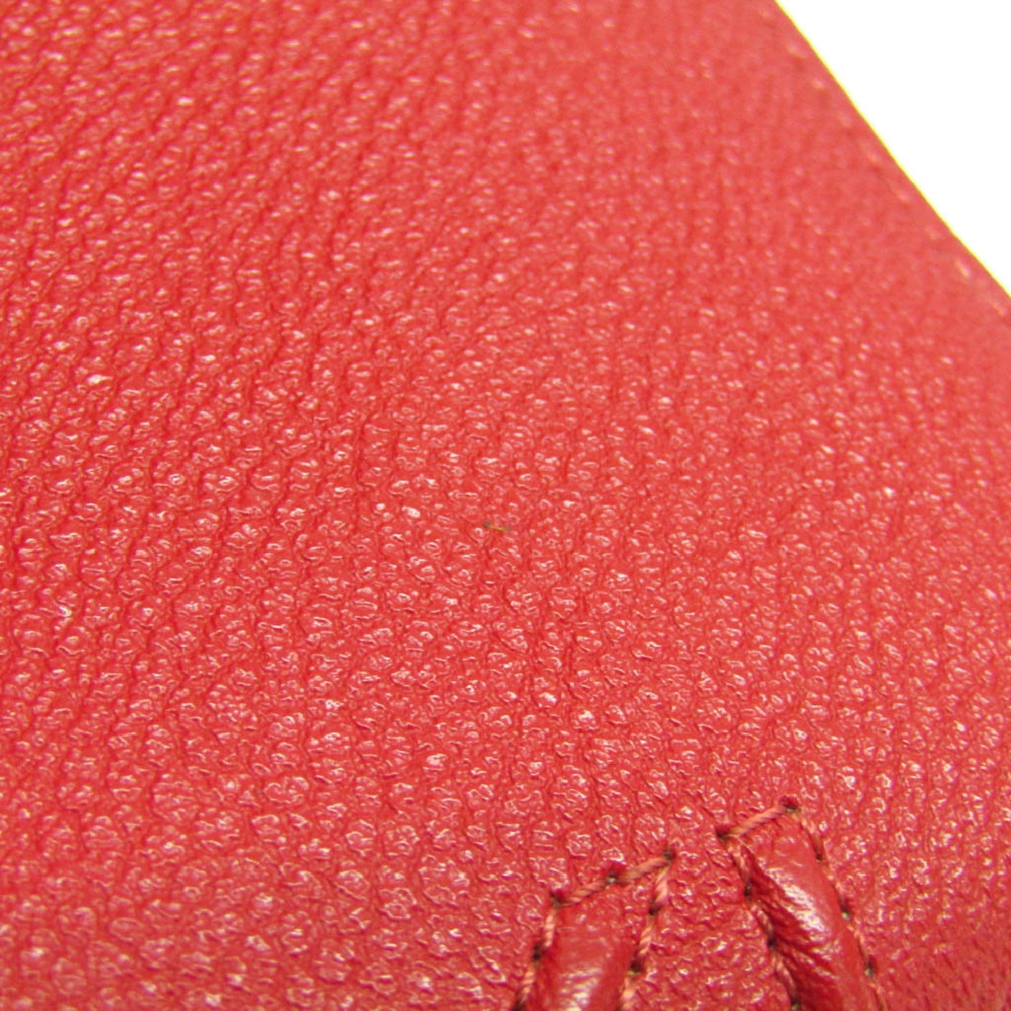 Christian Dior Red Color Leather Chain/Shoulder Wallet (Pre-Owned)