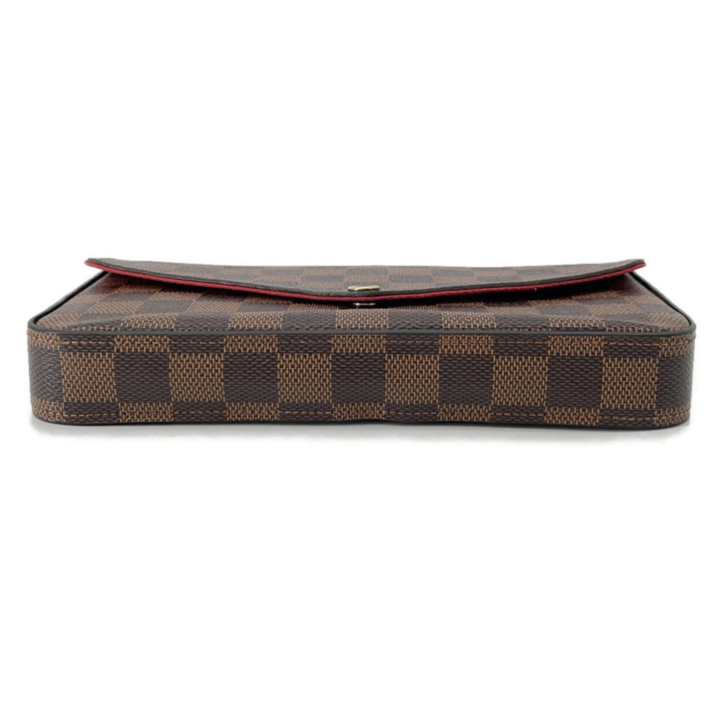 Louis Vuitton Damier Damier Canvas Ebene Red Color Pochette
