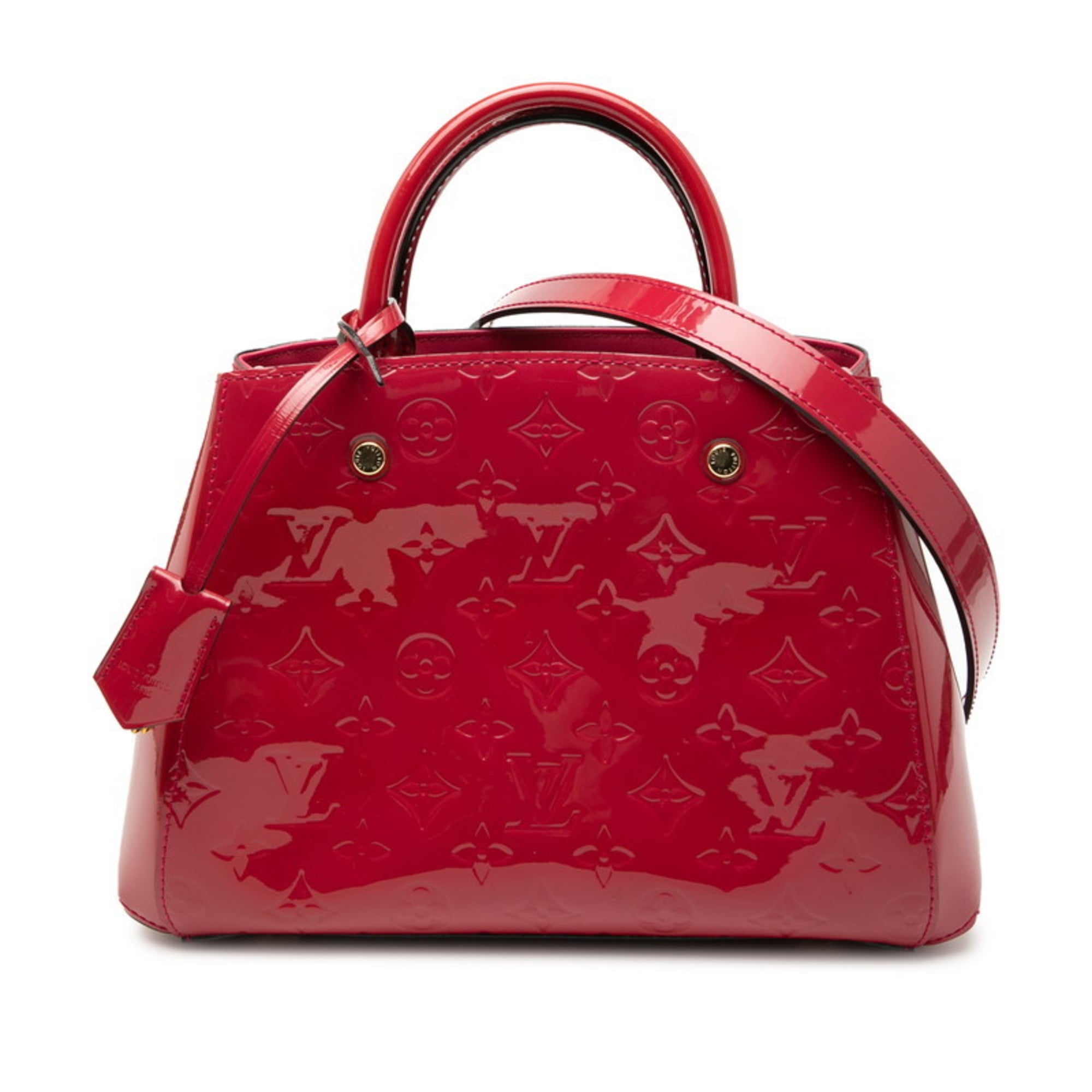 Louis Vuitton Indian Rose Monogram Red Color Patent Leather Monogram Vernis Handbag Shoulder Bag