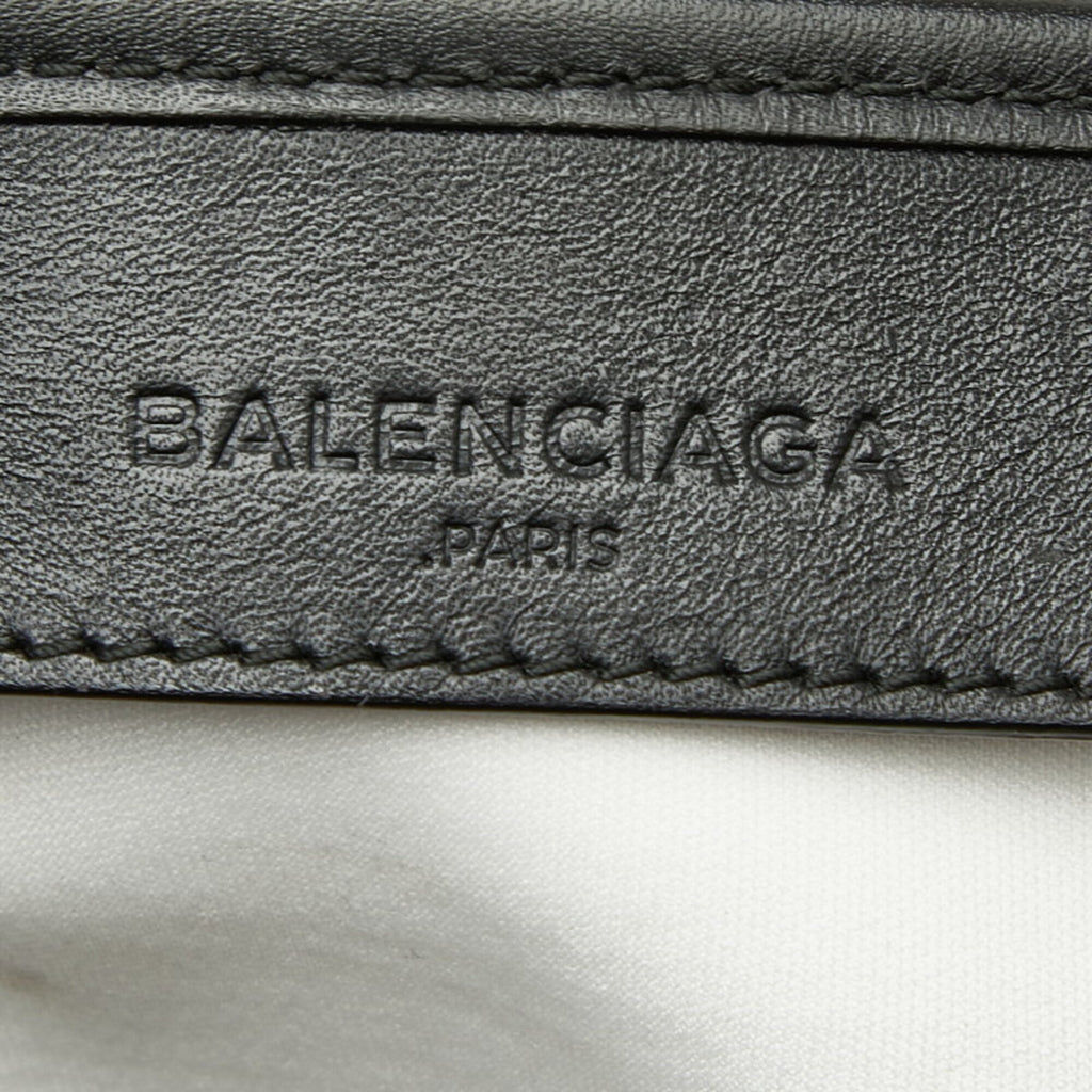 Balenciaga Black White Canvas Leather Handbag Tote