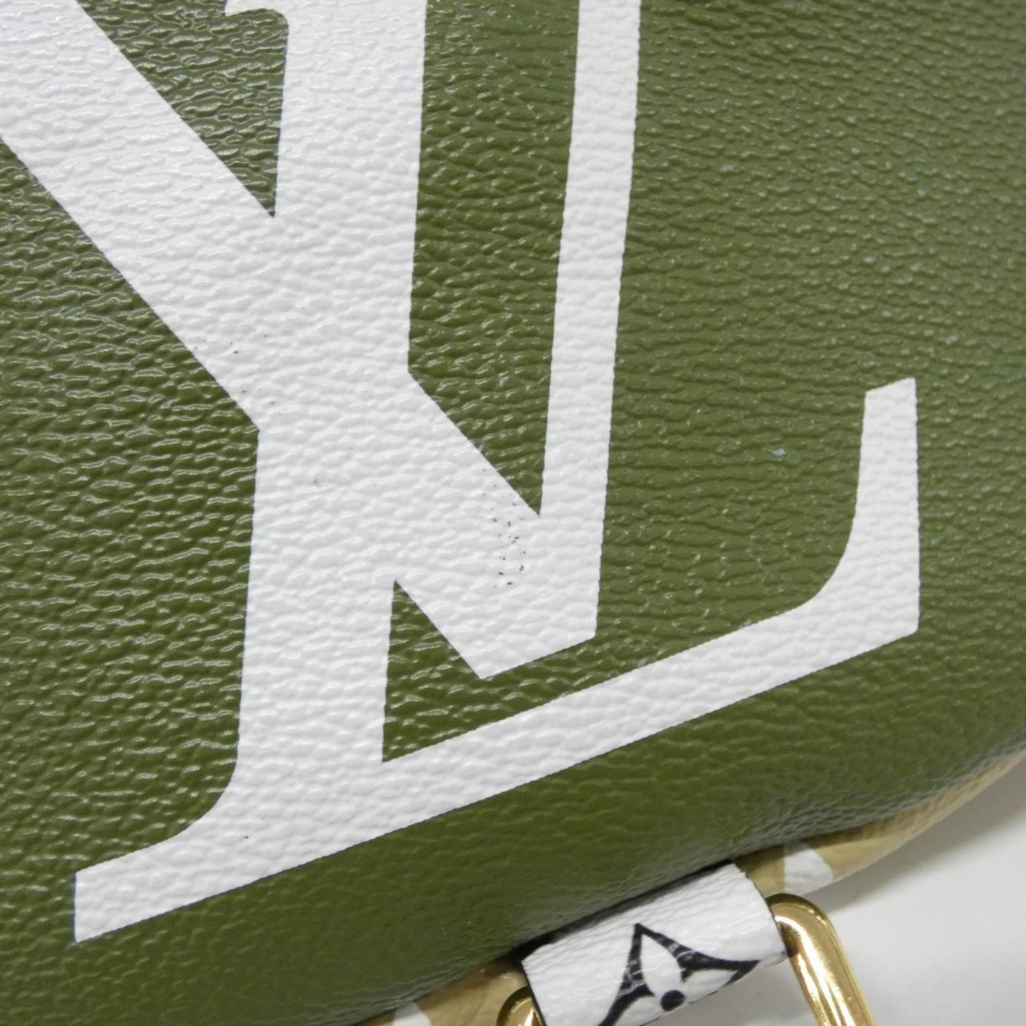 Louis Vuitton Green Khaki Coated Canvas Shoulder Bag