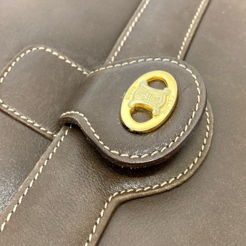 Celine Brown Leather Shoulder Bag