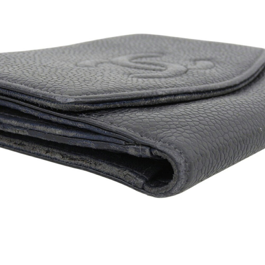 Chanel Black Grained Calfskin Wallet (Bi-Fold)