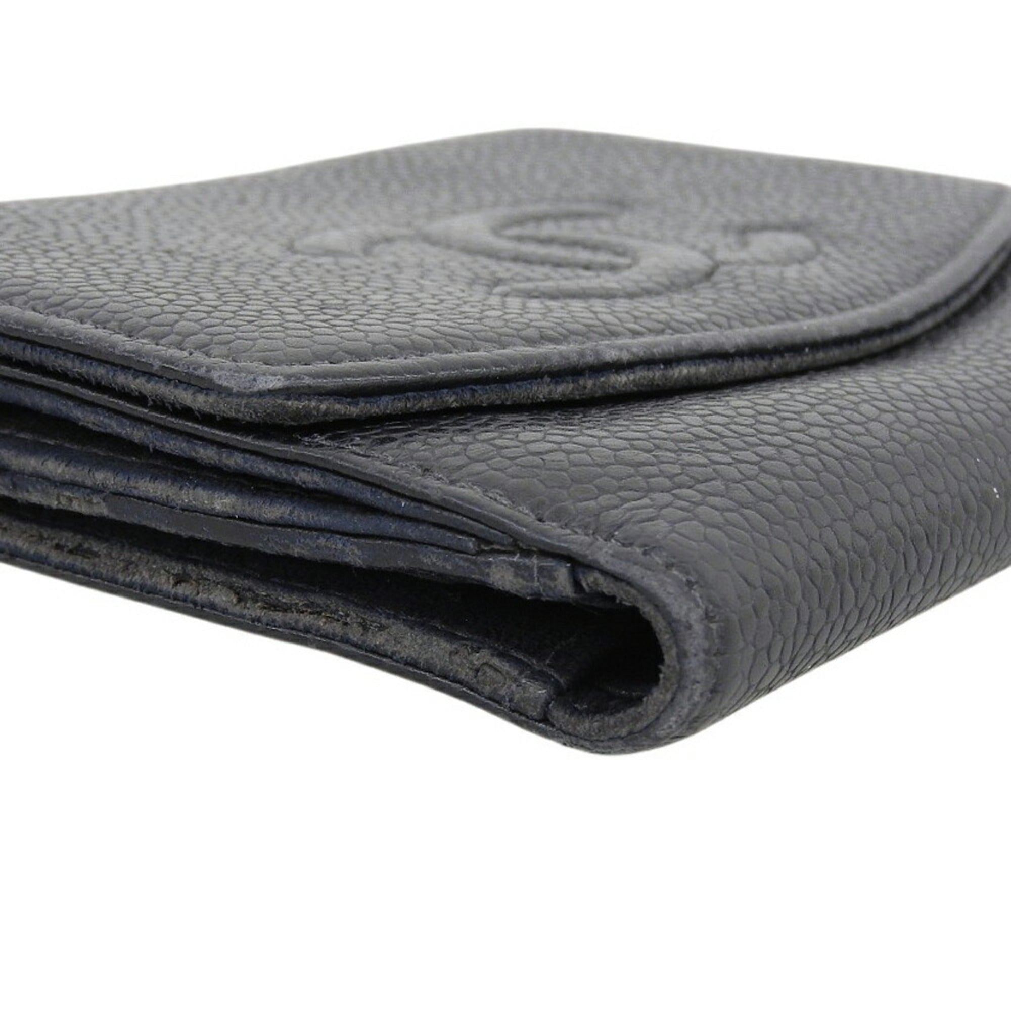 Chanel Black Grained Calfskin Wallet (Bi-Fold)