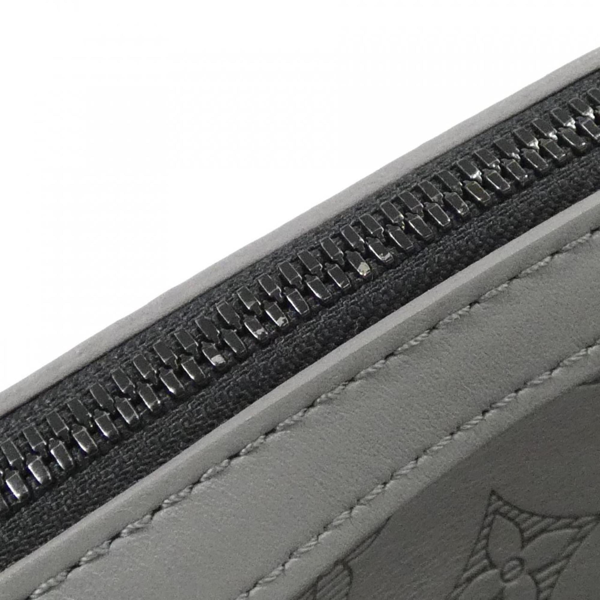 Louis Vuitton Black Gray Leather Shoulder Bag