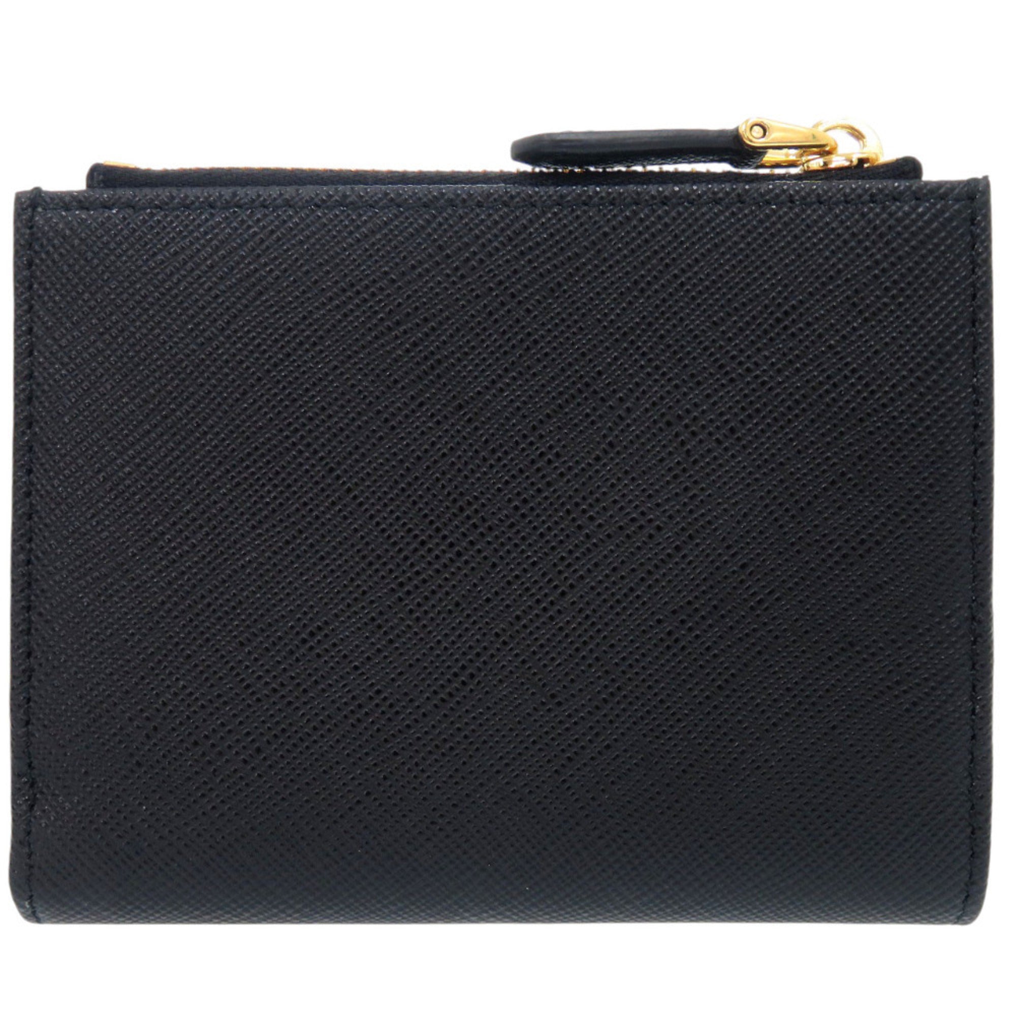 Prada Black Nero Pink Leather Wallet (Bi-Fold)