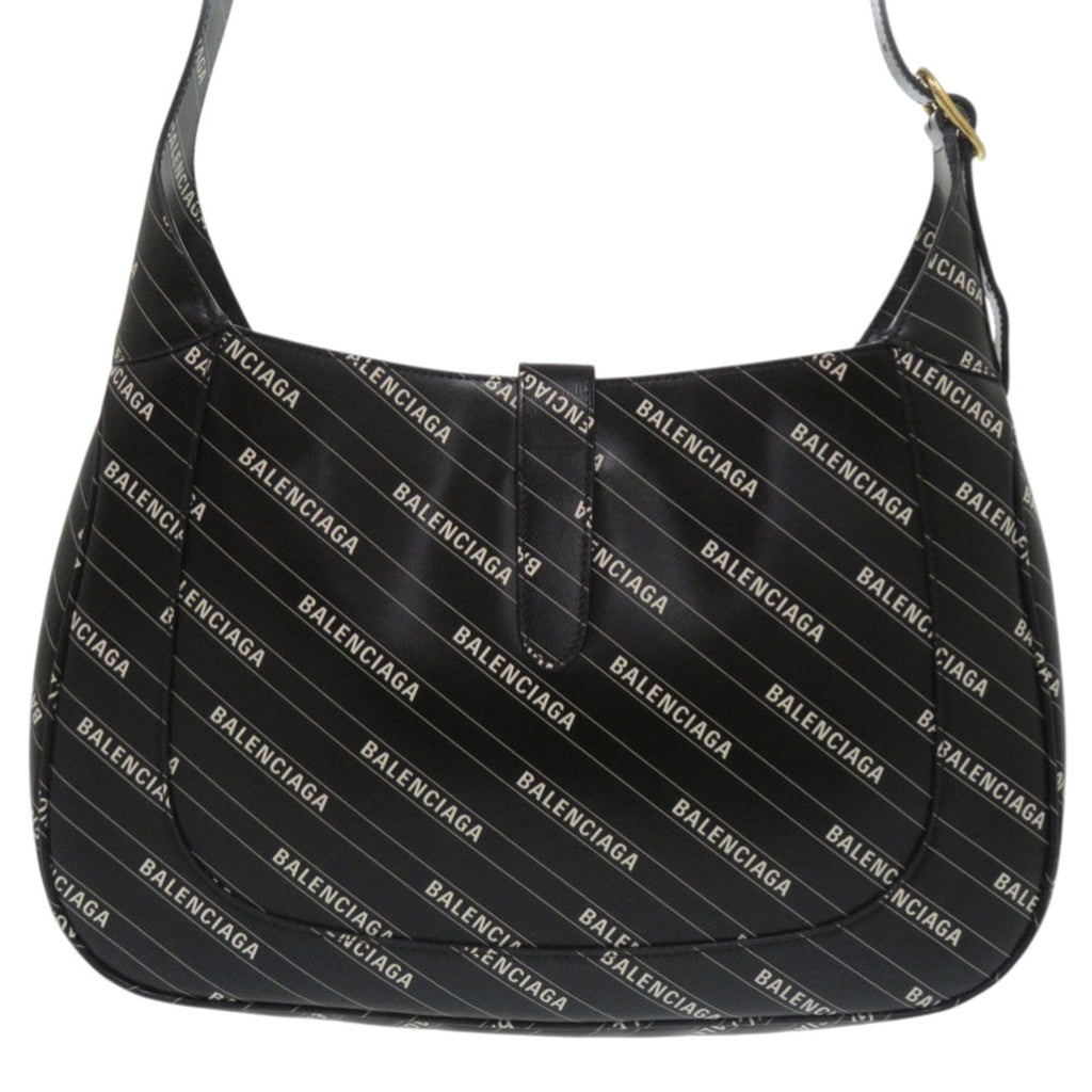 Gucci Black White Leather Shoulder Bag (Pre-Owned)