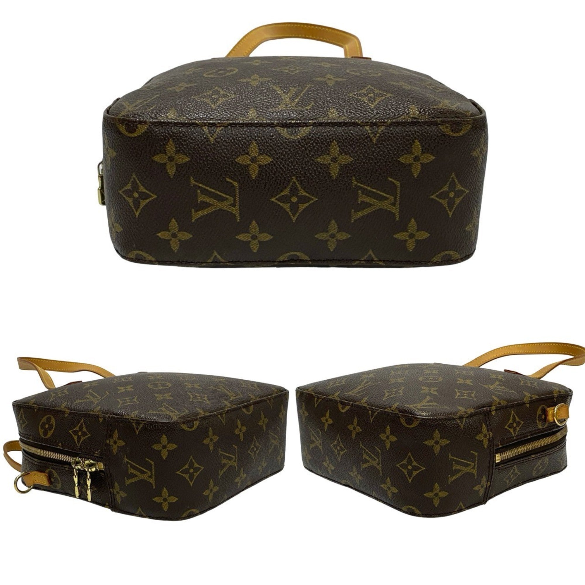 Louis Vuitton Brown Leather Pvc Shoulder Bag