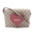 Gucci Beige Brown Red Color Gg Supreme Shoulder Bag (Pre-Owned)