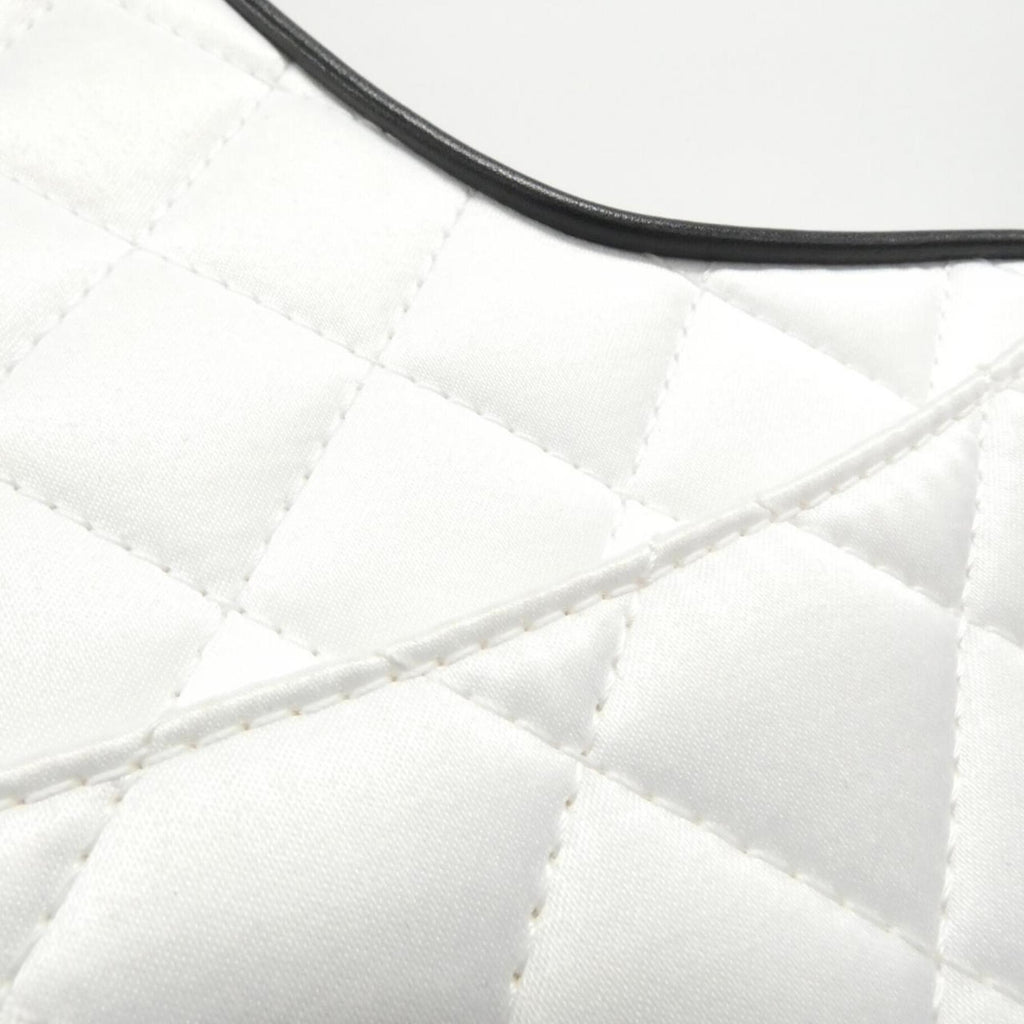 Chanel Black White Satin Shoulder Bag