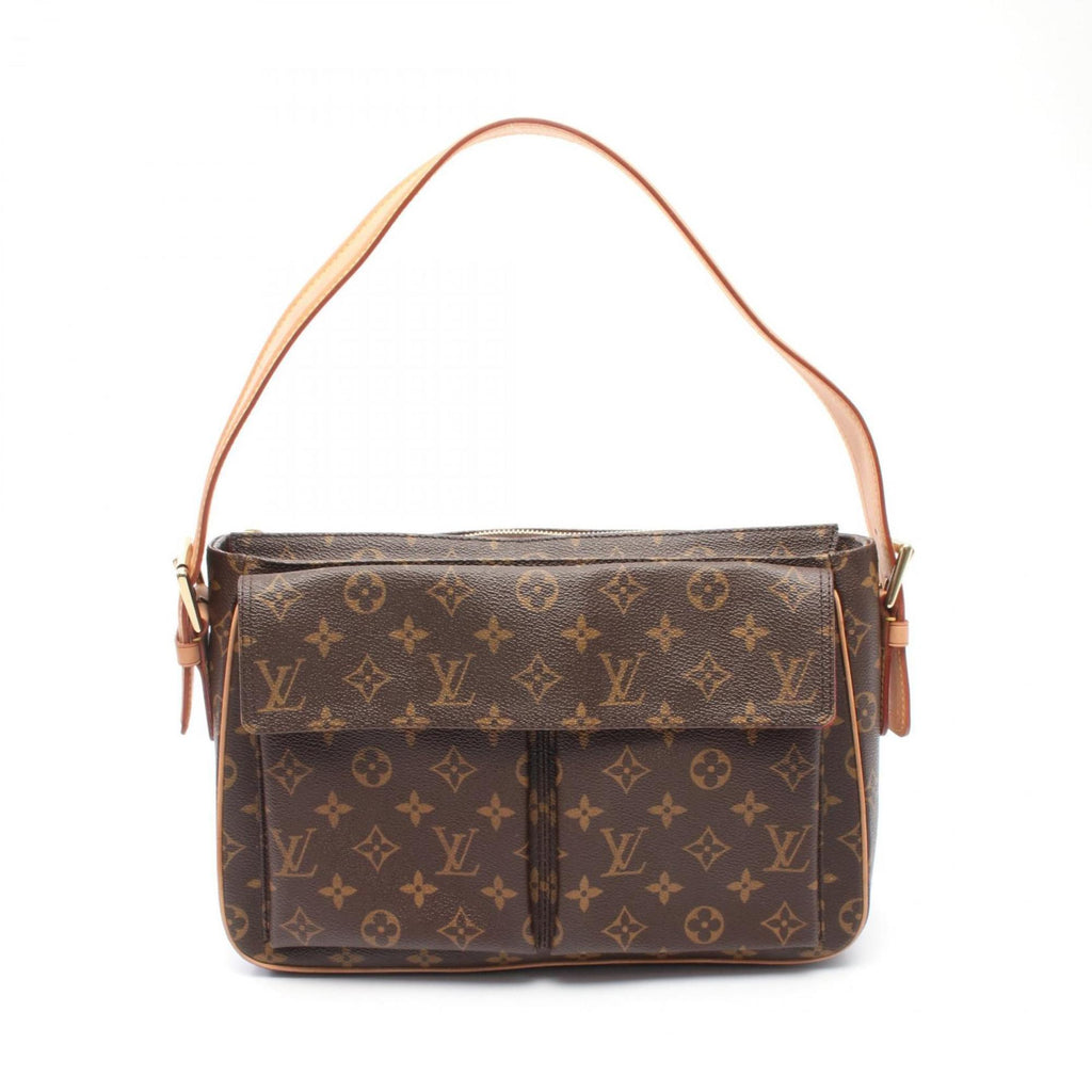 Louis Vuitton Monogram Brown Coated Canvas Leather Shoulder Bag