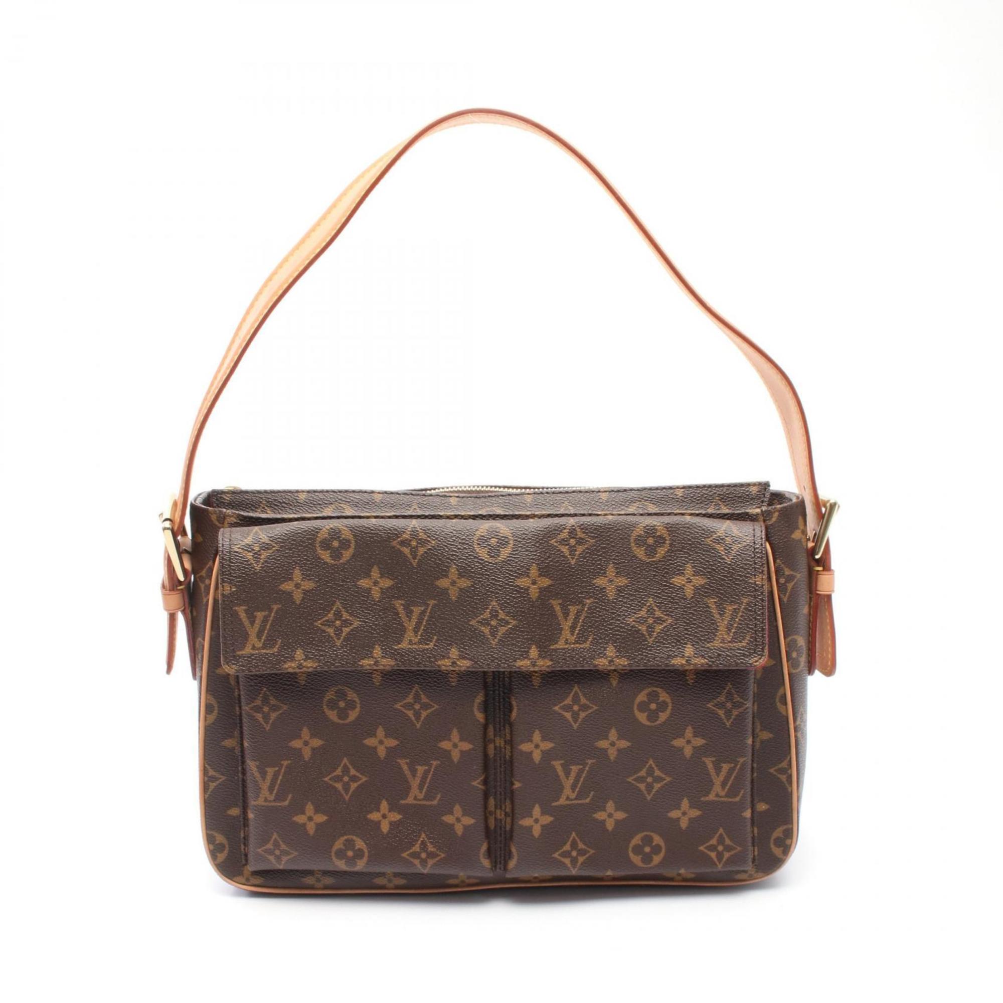 Louis Vuitton Monogram Brown Coated Canvas Leather Shoulder Bag
