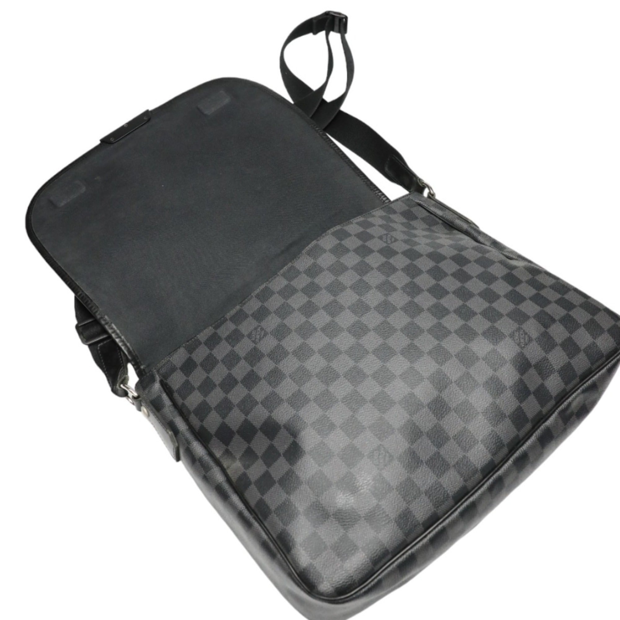 Louis Vuitton Damier Graphite Black Leather Shoulder Bag