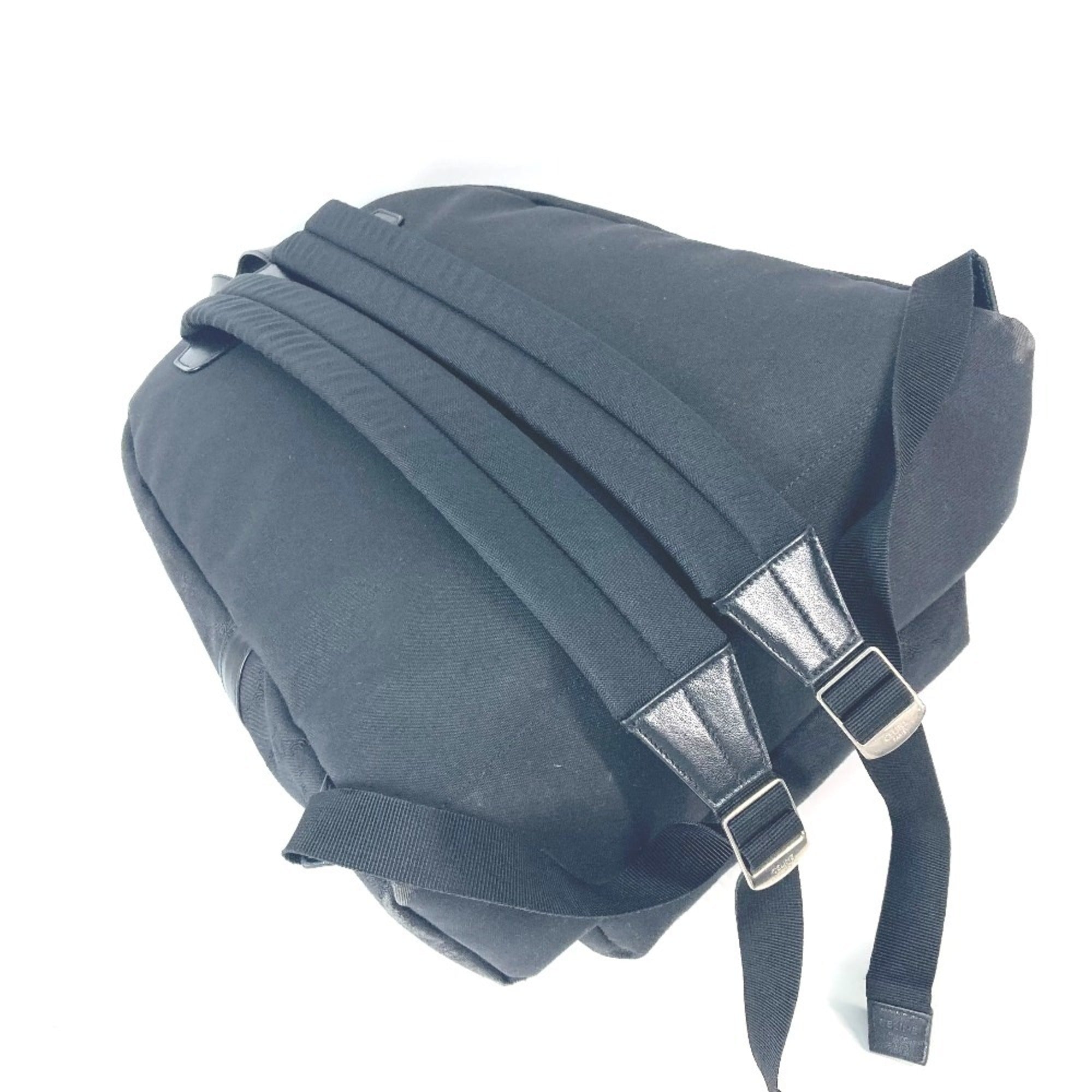 Celine Black Canvas Leather Backpack