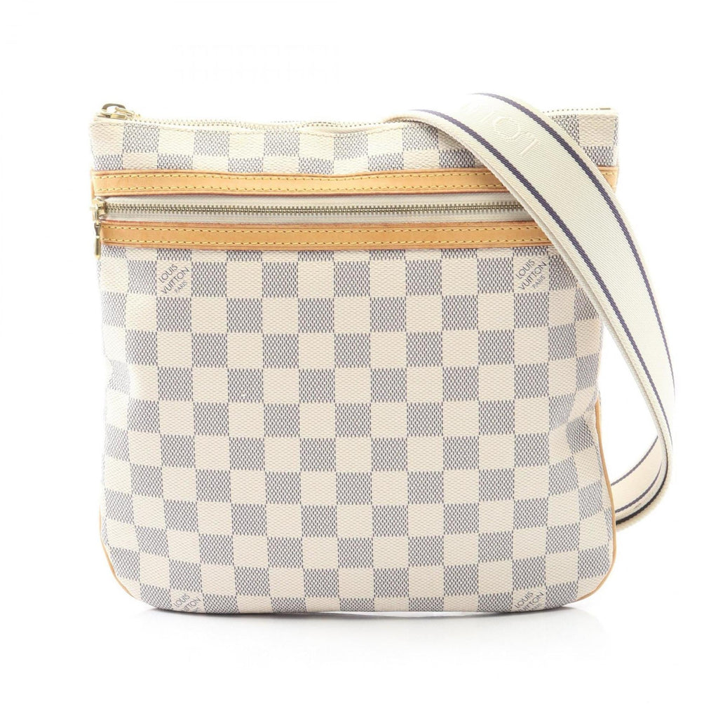 Louis Vuitton White Damier Azur Leather Shoulder Bag