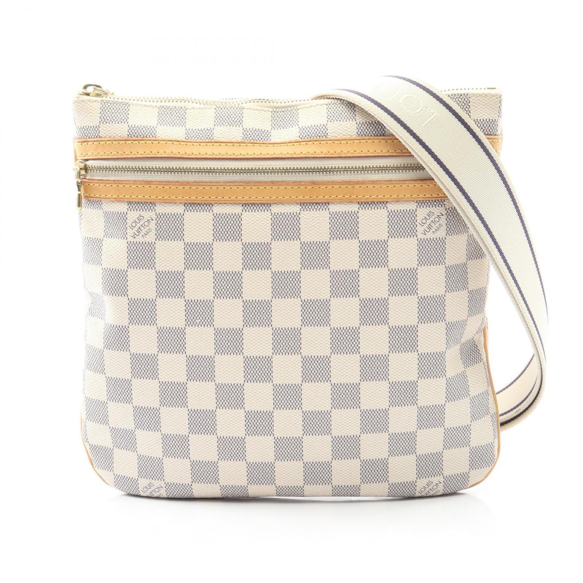 Louis Vuitton White Damier Azur Leather Shoulder Bag