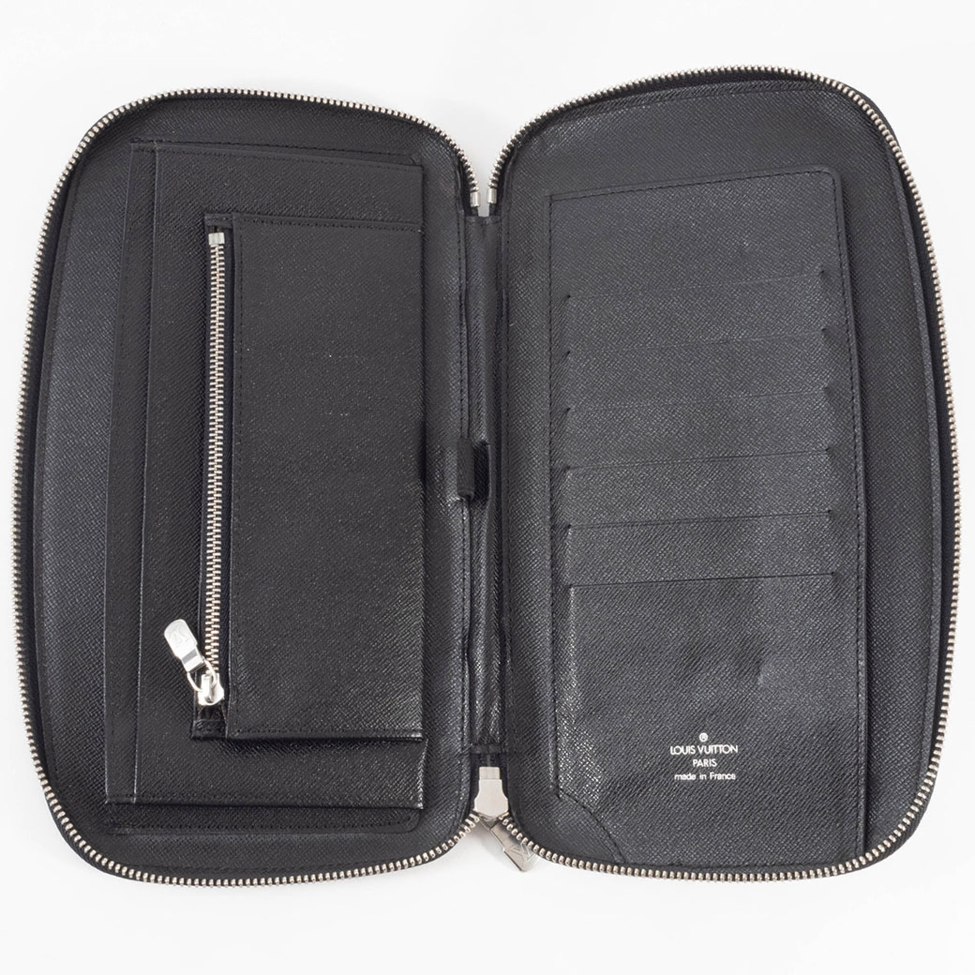 Louis Vuitton Black Taiga Leather Leather Long Bill Wallet