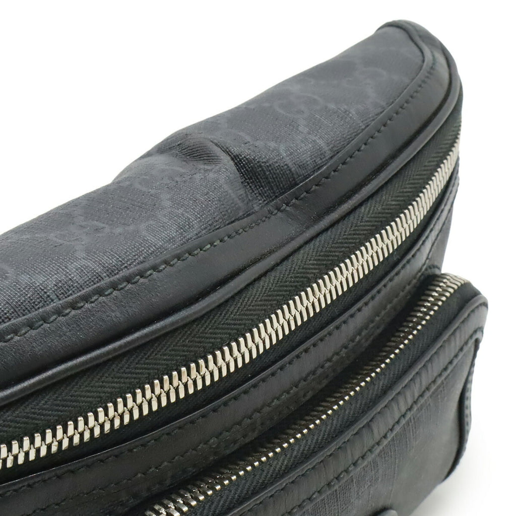 Gucci Black Dark Gray Gg Supreme Leather Fanny Pack (Pre-Owned)
