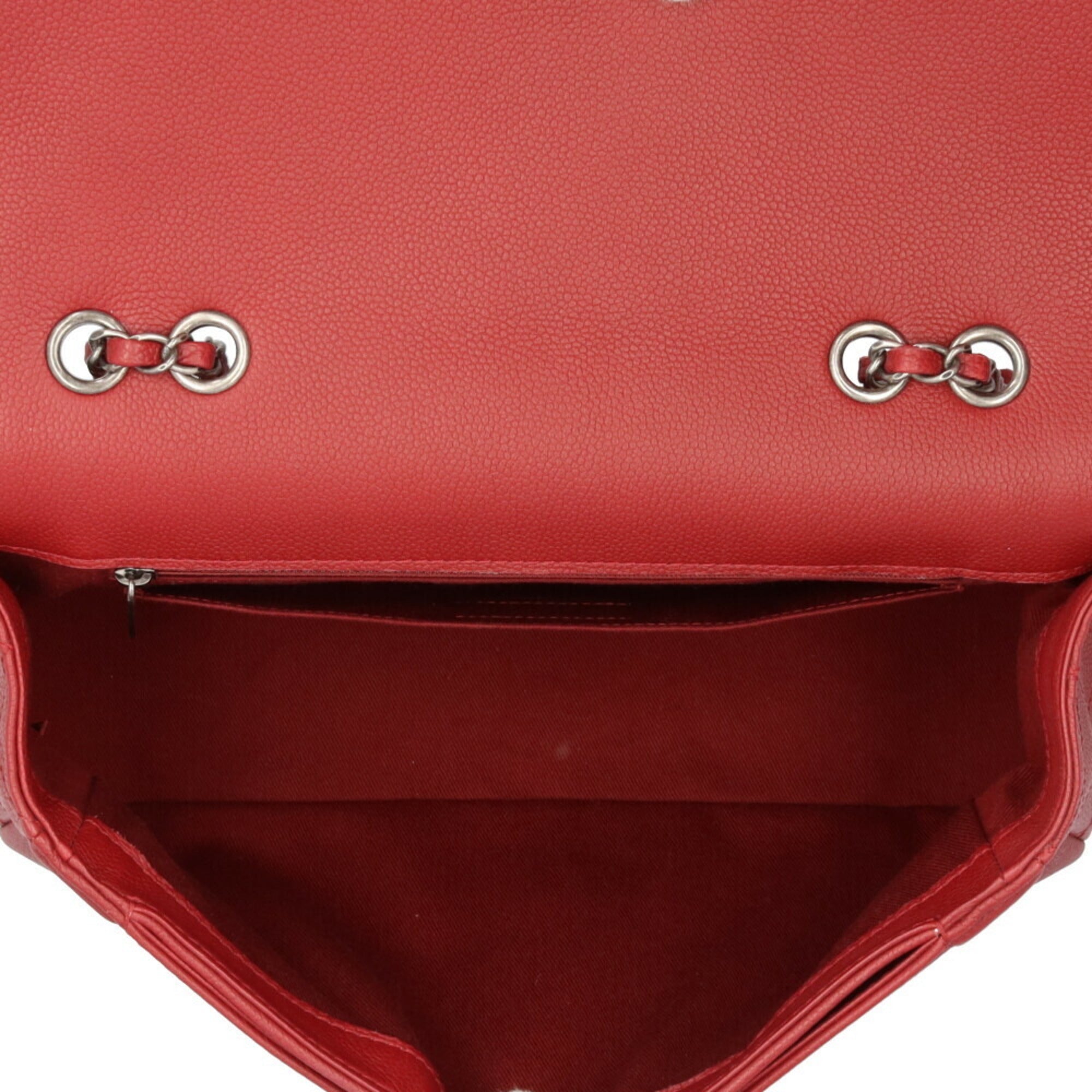 Chanel Matelasse Red Color Leather Shoulder Bag