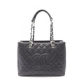 Chanel Black Grained Calfskin Handbag Tote Bag